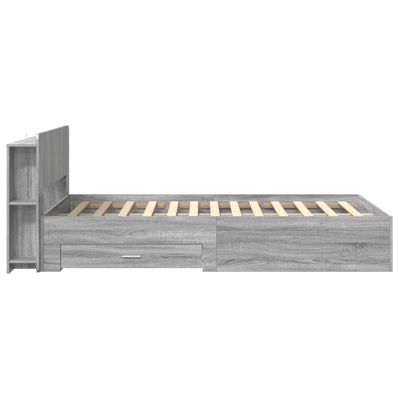 Cadre de lit avec rangement Sonoma gris 120 x 190 cm
