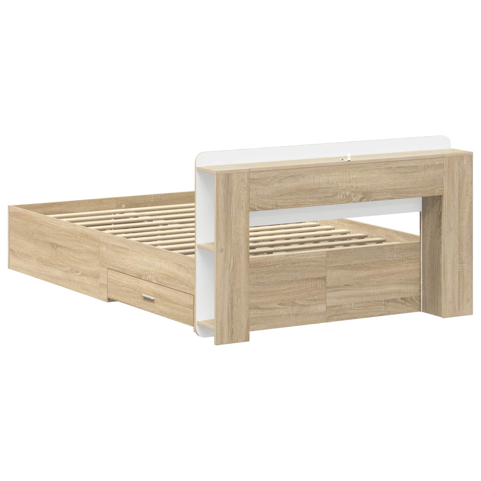 Cadre de lit avec rangement Chêne Sonoma 120 x 200 cm - XIOS