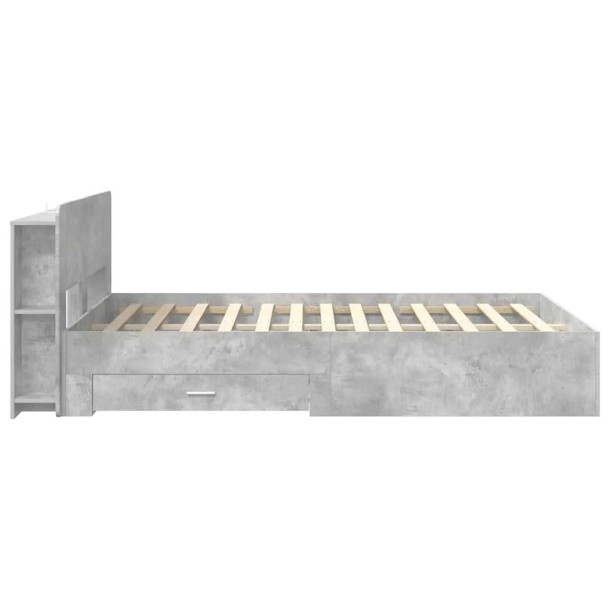 Cadre de lit avec rangement Gris béton 160 x 200 cm - XIOS