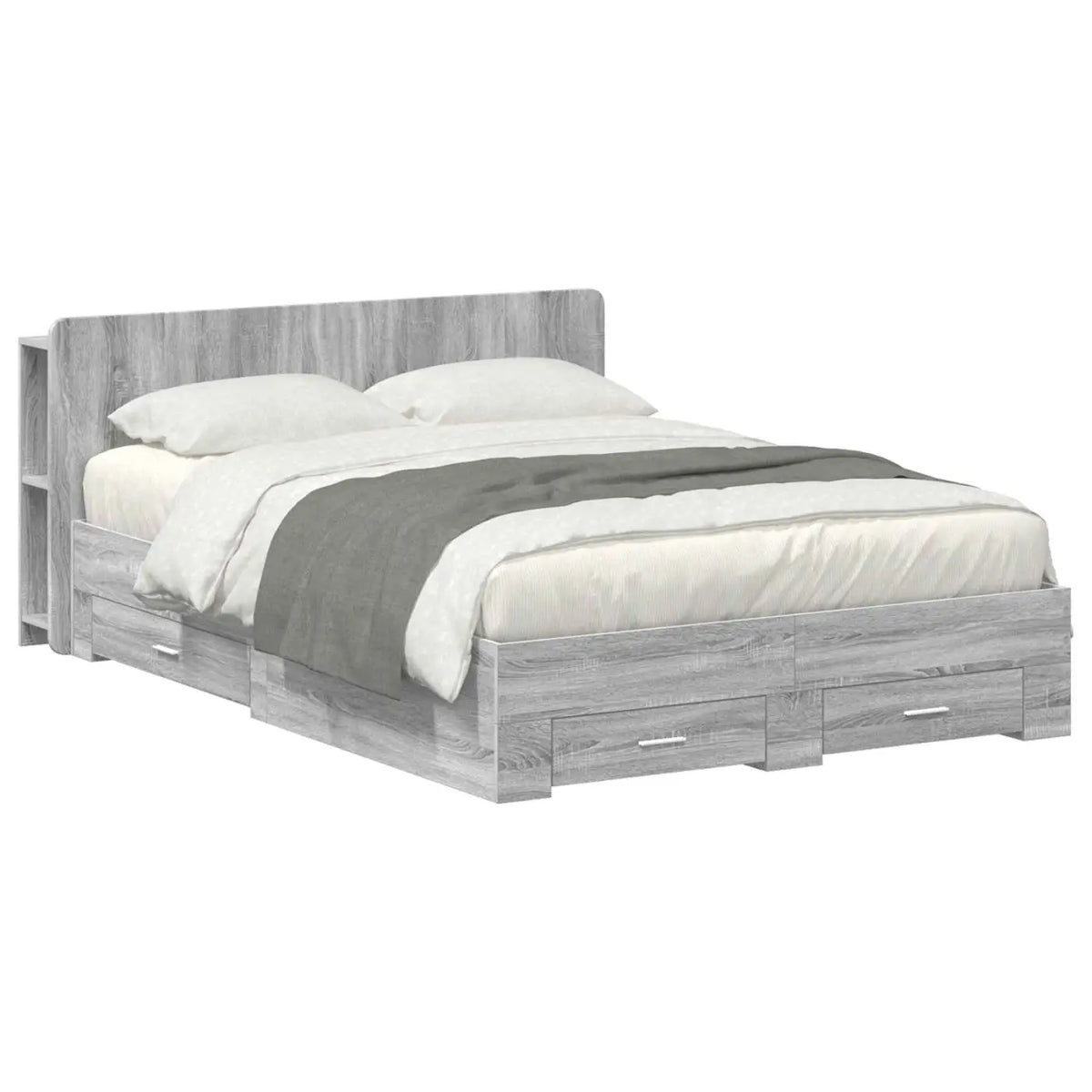 Cadre de lit avec rangement Sonoma gris 160 x 200 cm - XIOS