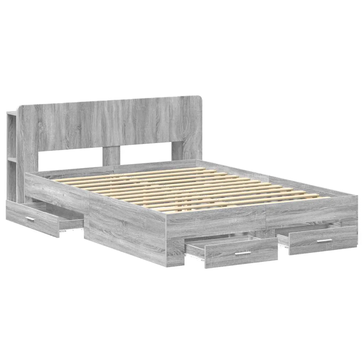 Cadre de lit avec rangement Sonoma gris 160 x 200 cm - XIOS