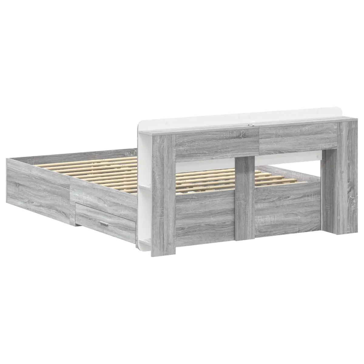 Cadre de lit avec rangement Sonoma gris 160 x 200 cm - XIOS