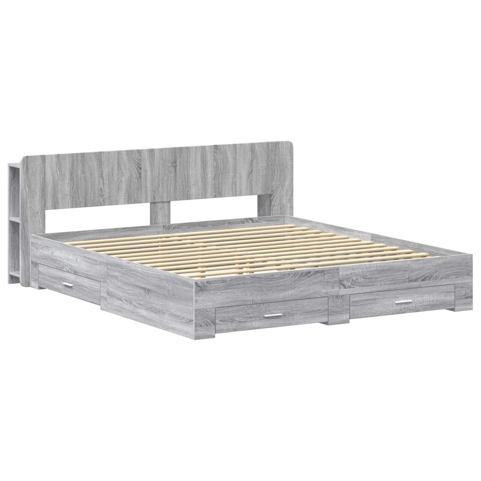 Cadre de lit avec rangement Sonoma gris 200 x 200 cm