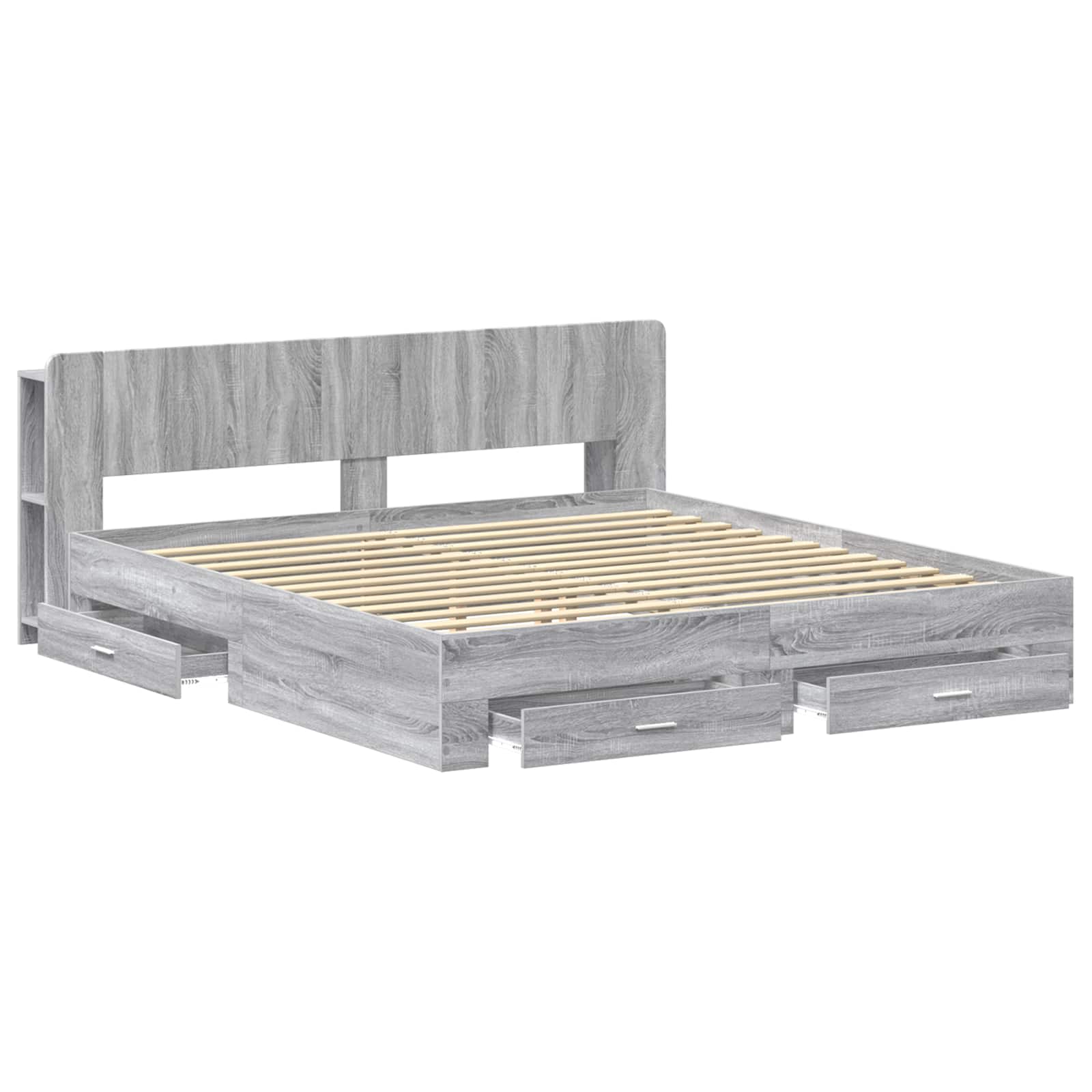 Cadre de lit avec rangement Sonoma gris 200 x 200 cm