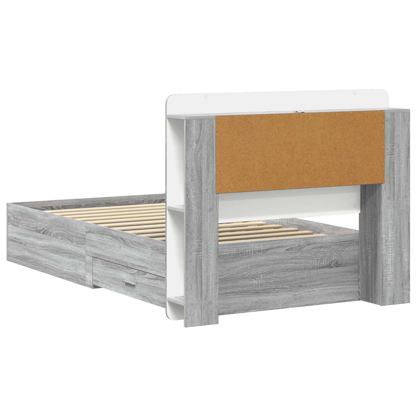 Cadre de lit avec rangement Sonoma gris 75 x 190 cm