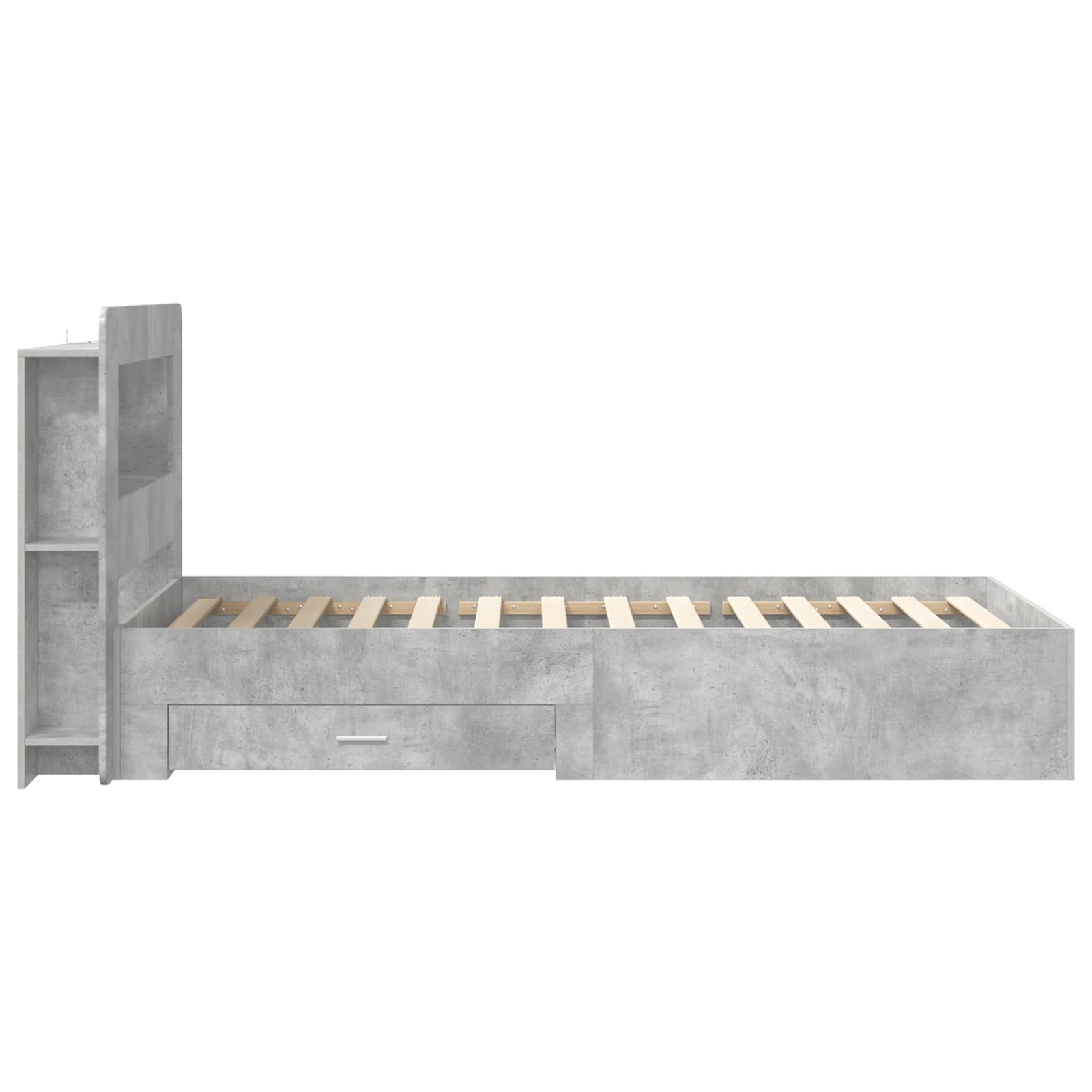 Cadre de lit avec rangement Gris béton 80 x 200 cm