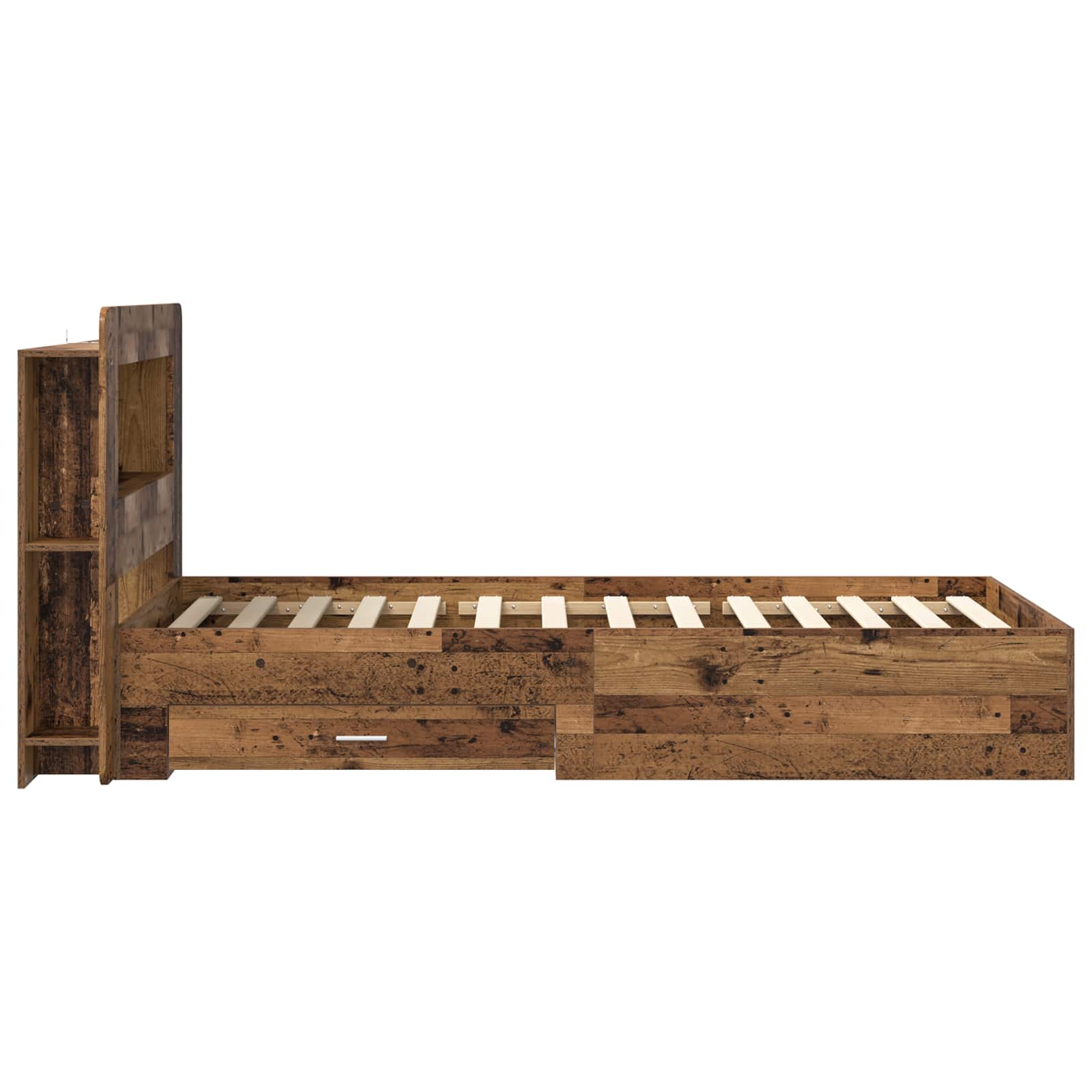 Cadre de lit avec rangement Bois ancien 80 x 200 cm