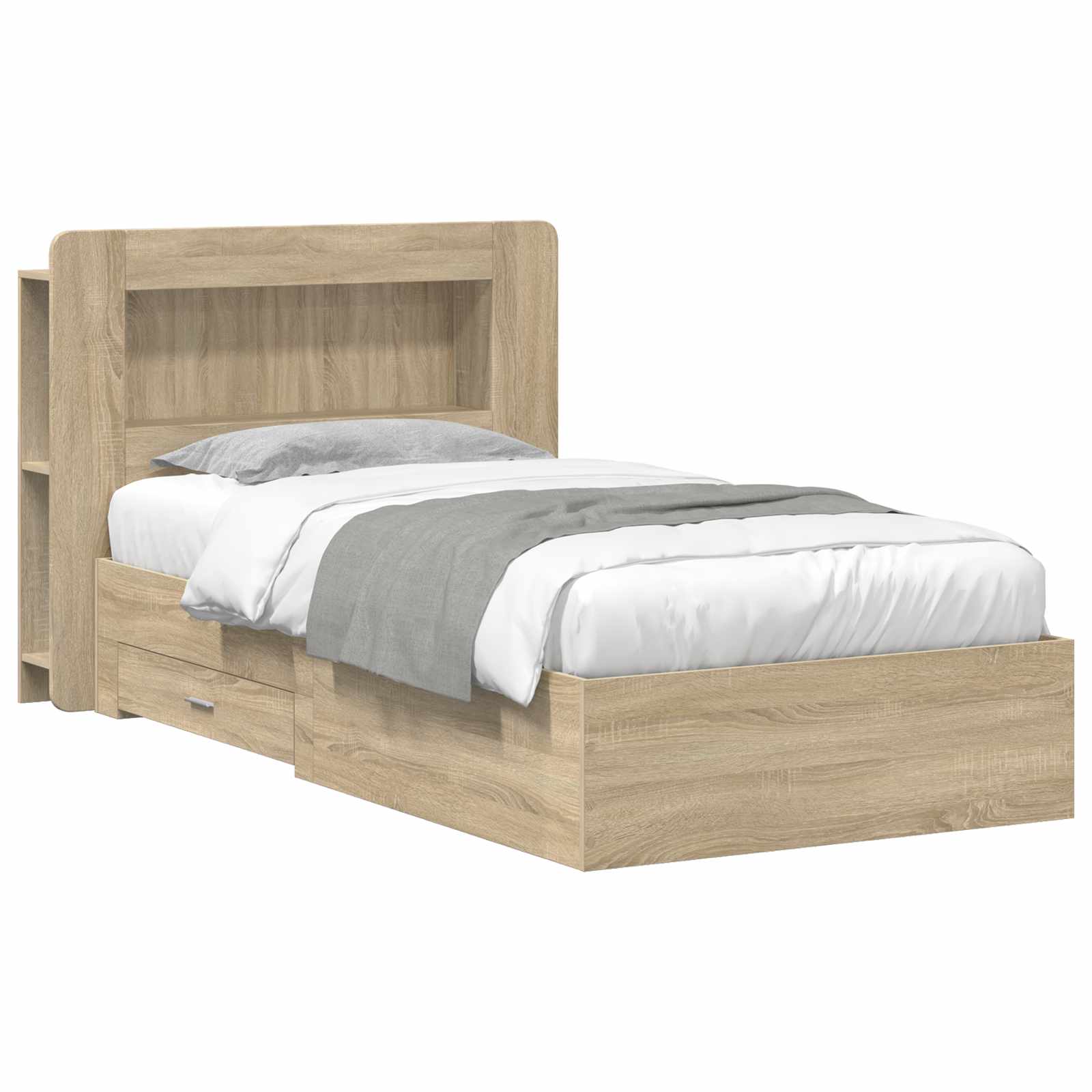 Cadre de lit avec rangement Chêne Sonoma 90 x 190 cm - XIOS