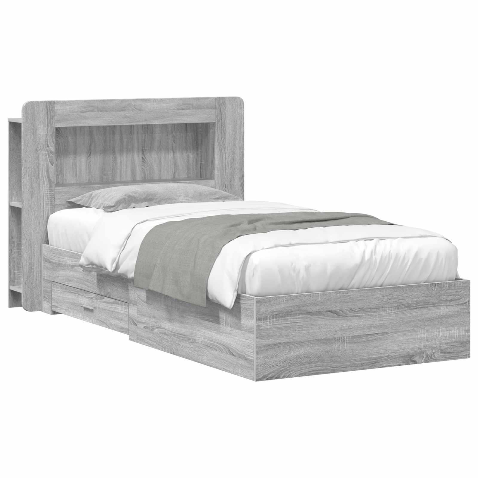 Cadre de lit avec rangement Sonoma gris 100 x 200 cm