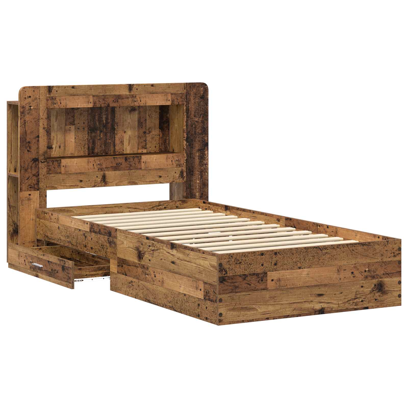 Cadre de lit avec rangement Bois ancien 100 x 200 cm