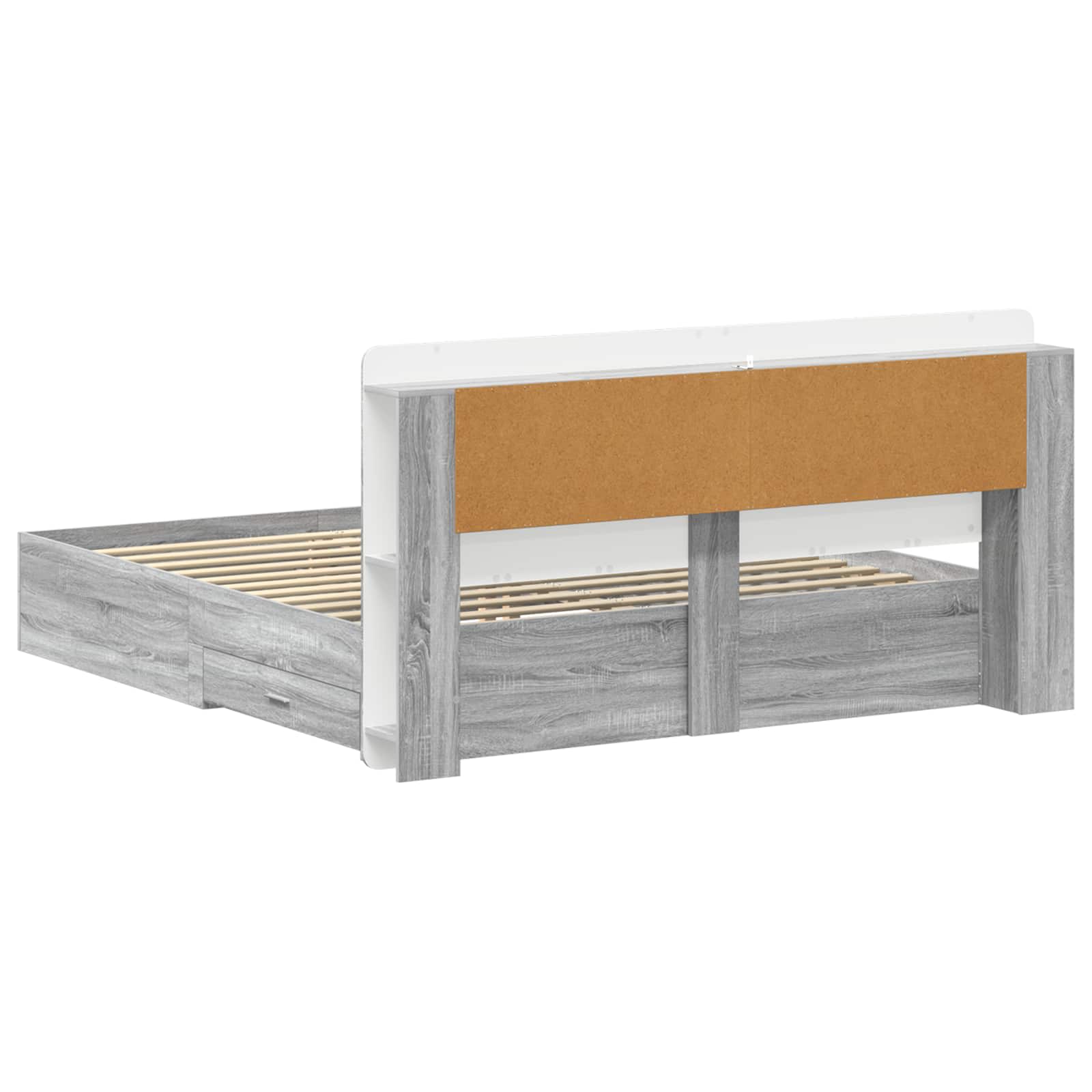 Cadre de lit avec rangement Sonoma gris 200 x 200 cm - XIOS