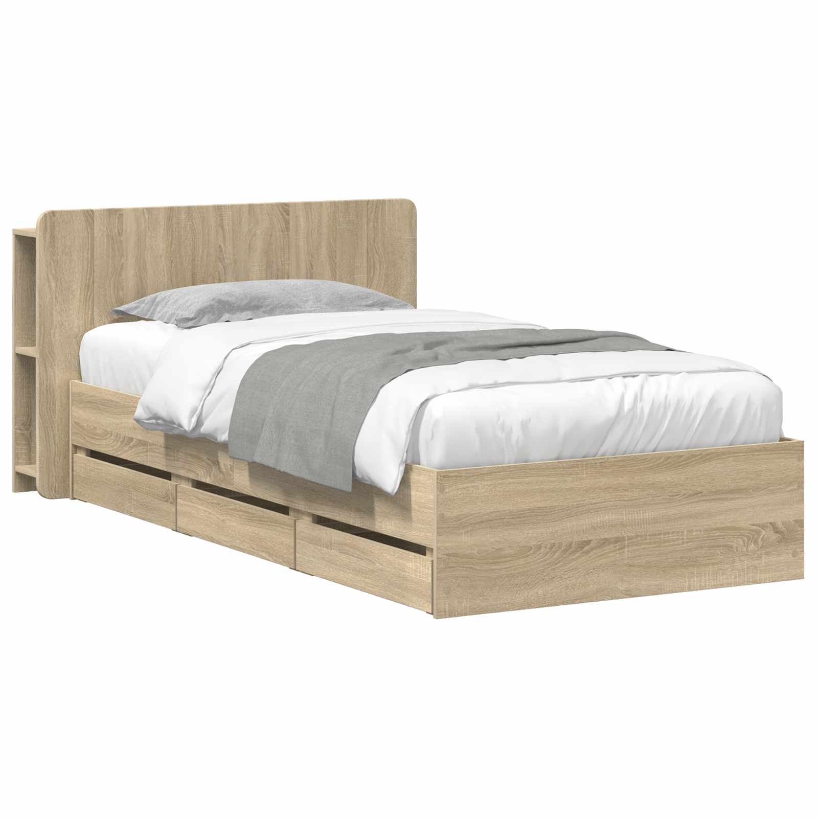 Cadre de lit avec rangement Chêne Sonoma 80 x 200 cm - XIOS