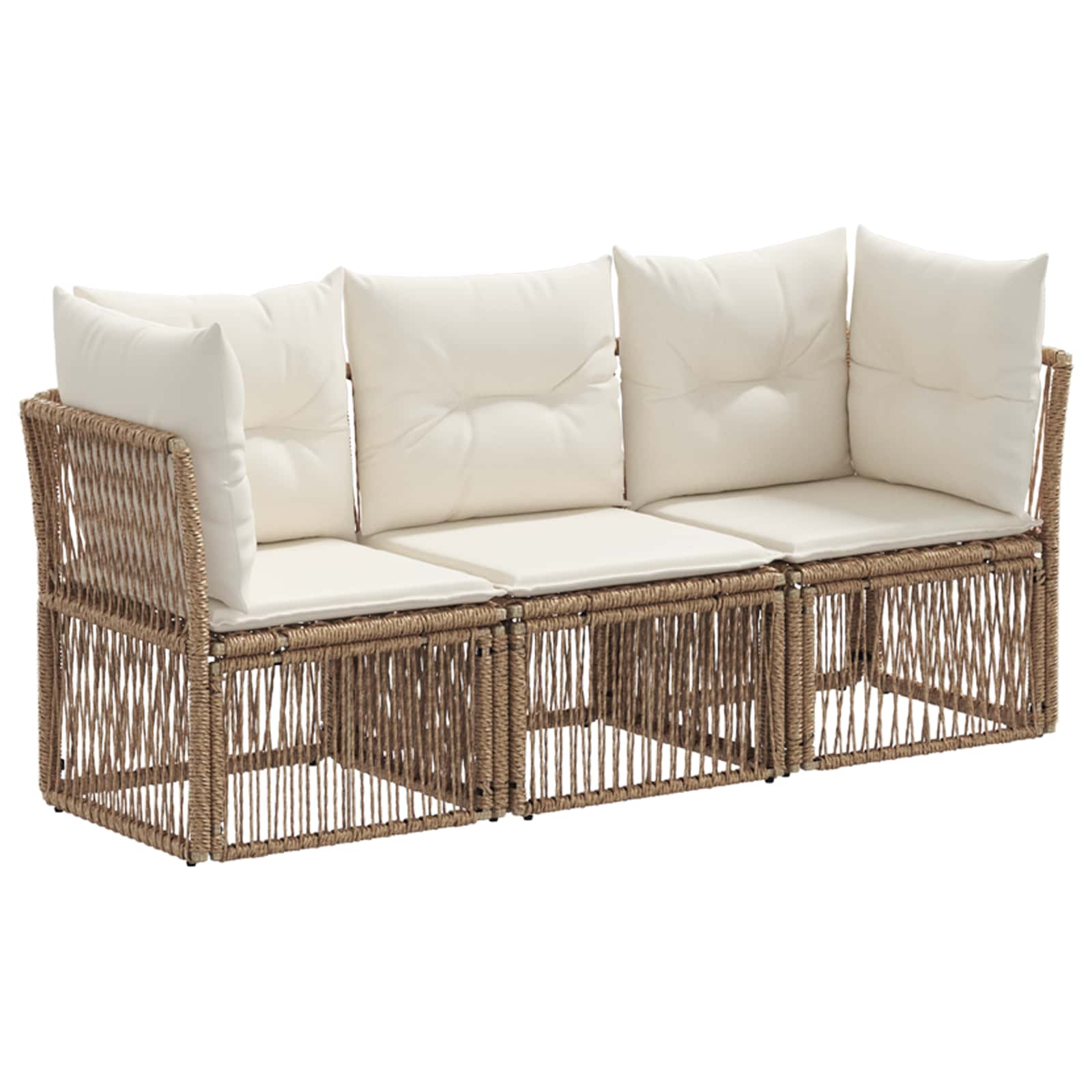 Ensemble de canapé de jardin 3 pcs Beige polyrotin - XIOS
