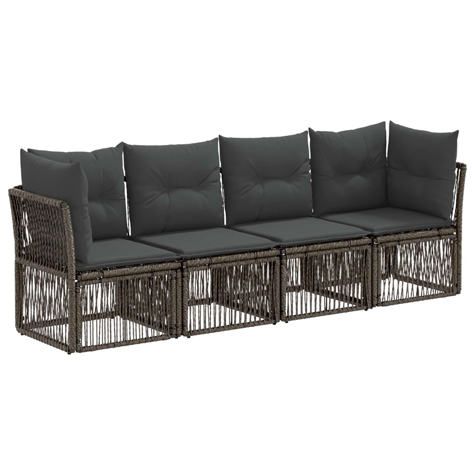 Ensemble de canapé de jardin 4 pcs Gris polyrotin - XIOS