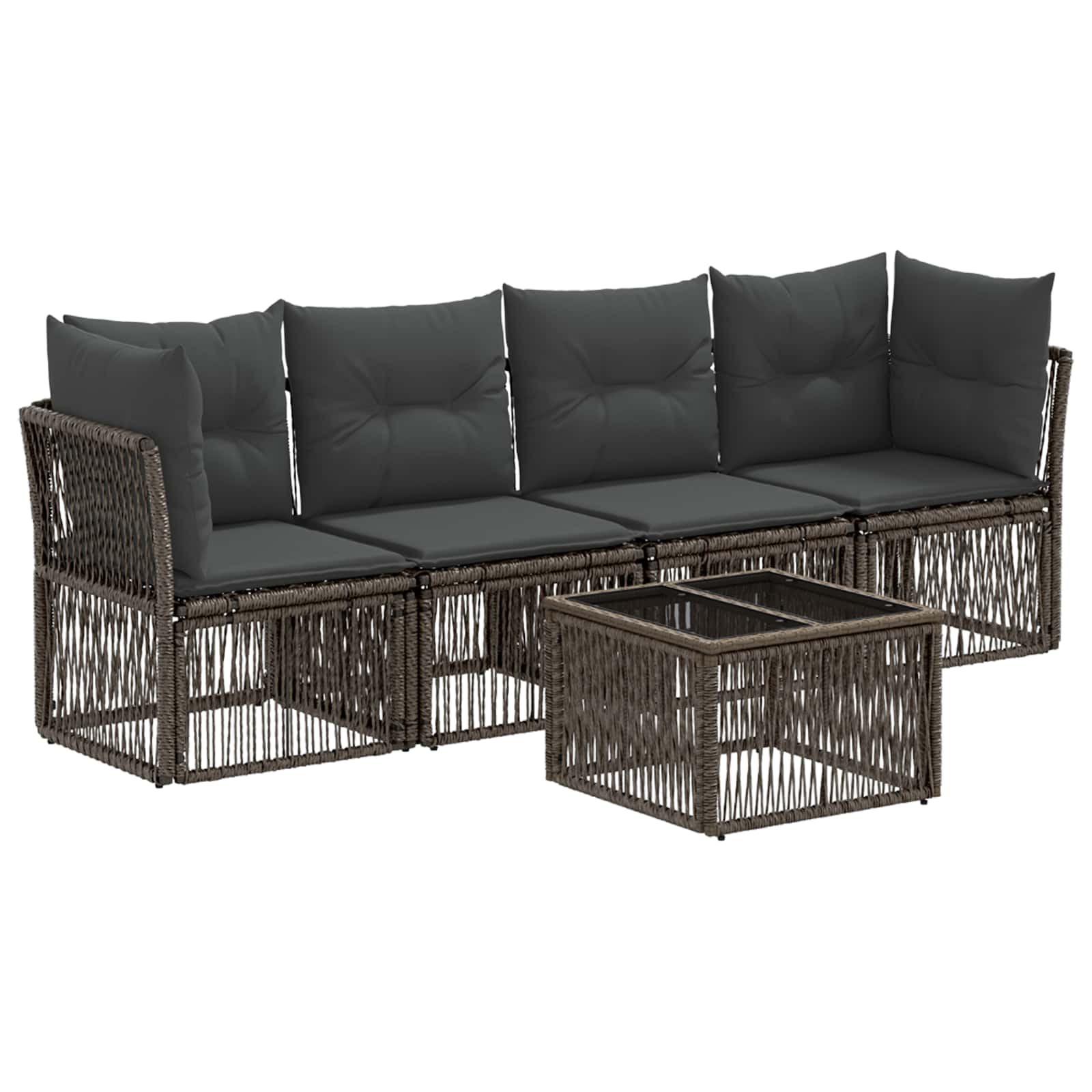 Ensemble de canapé de jardin 5 pcs Gris polyrotin - XIOS
