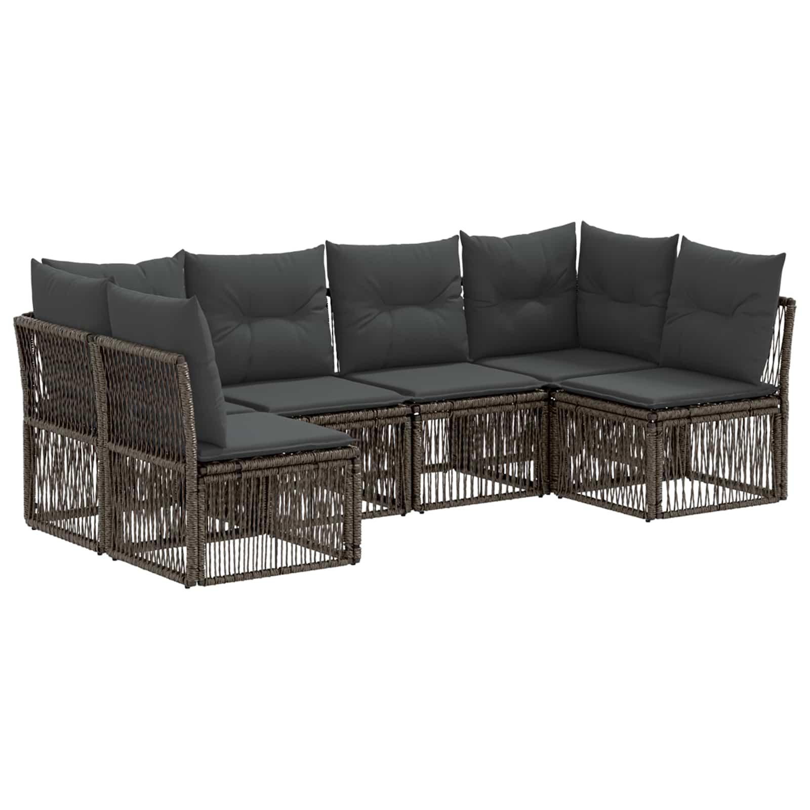 Ensemble de canapé de jardin 6 pcs Gris polyrotin - XIOS