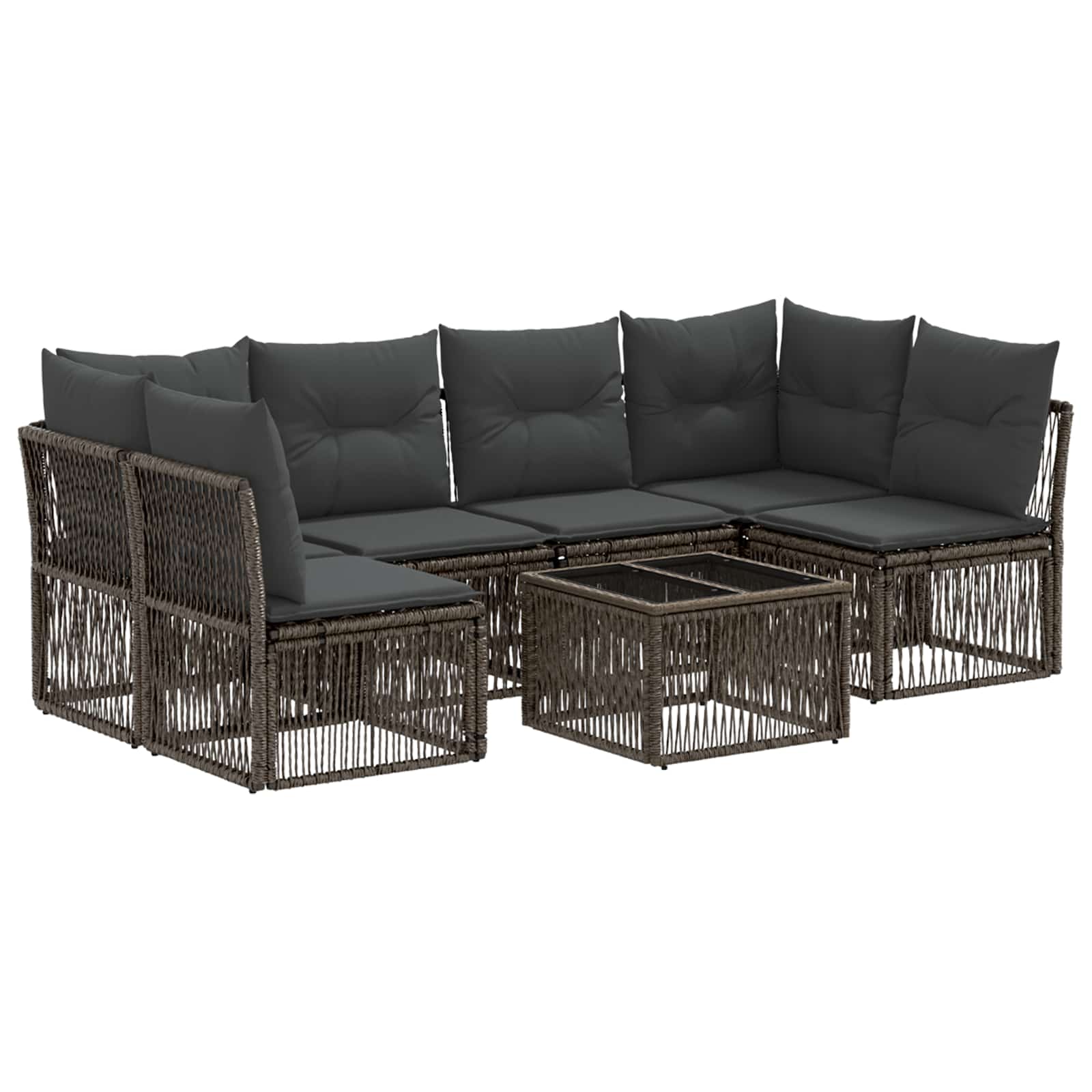 Ensemble de canapé de jardin 7 pcs Gris polyrotin - XIOS