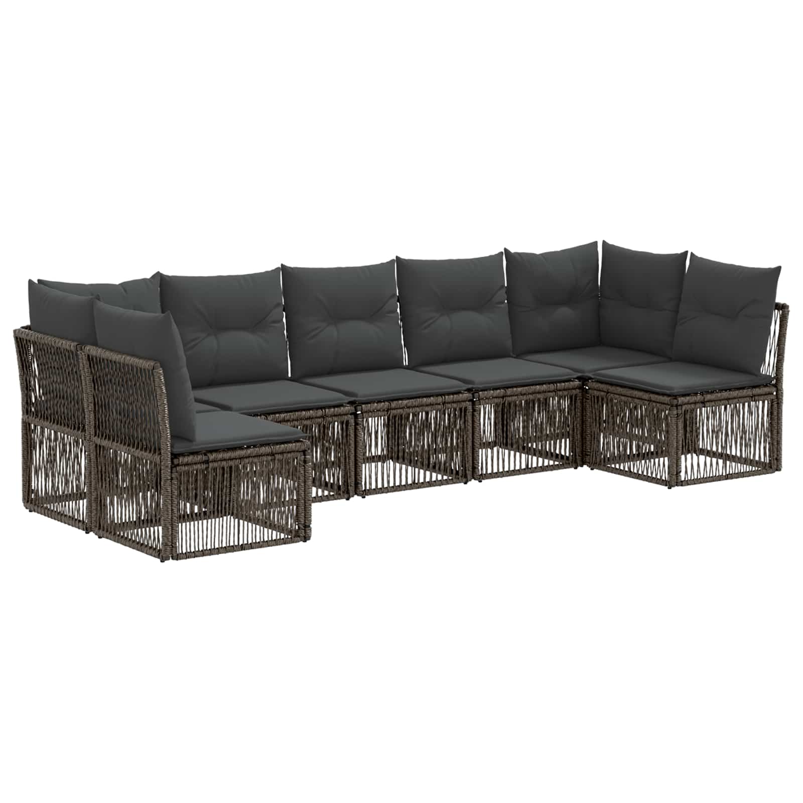 Ensemble de canapé de jardin 7 pcs Gris polyrotin - XIOS