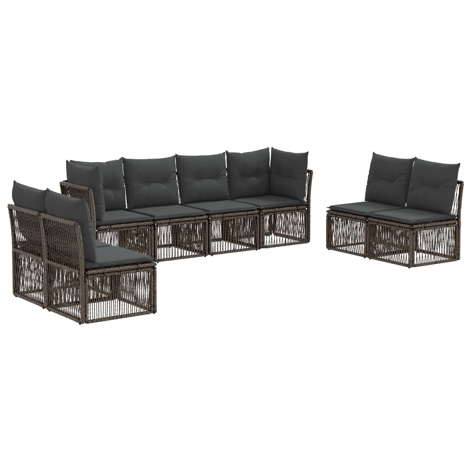 Ensemble de canapé de jardin 8 pcs Gris polyrotin - XIOS