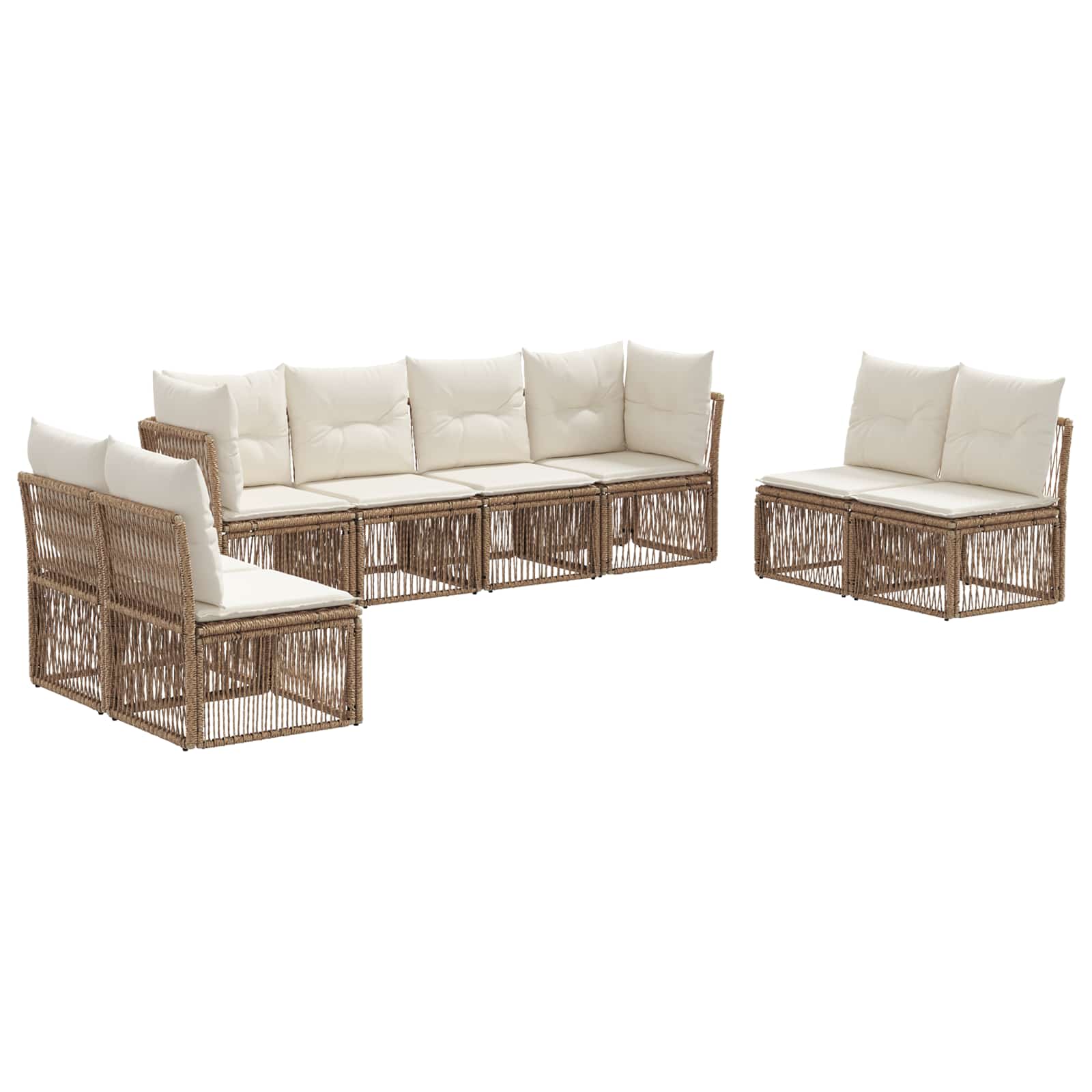 Ensemble de canapé de jardin 8 pcs Beige polyrotin - XIOS