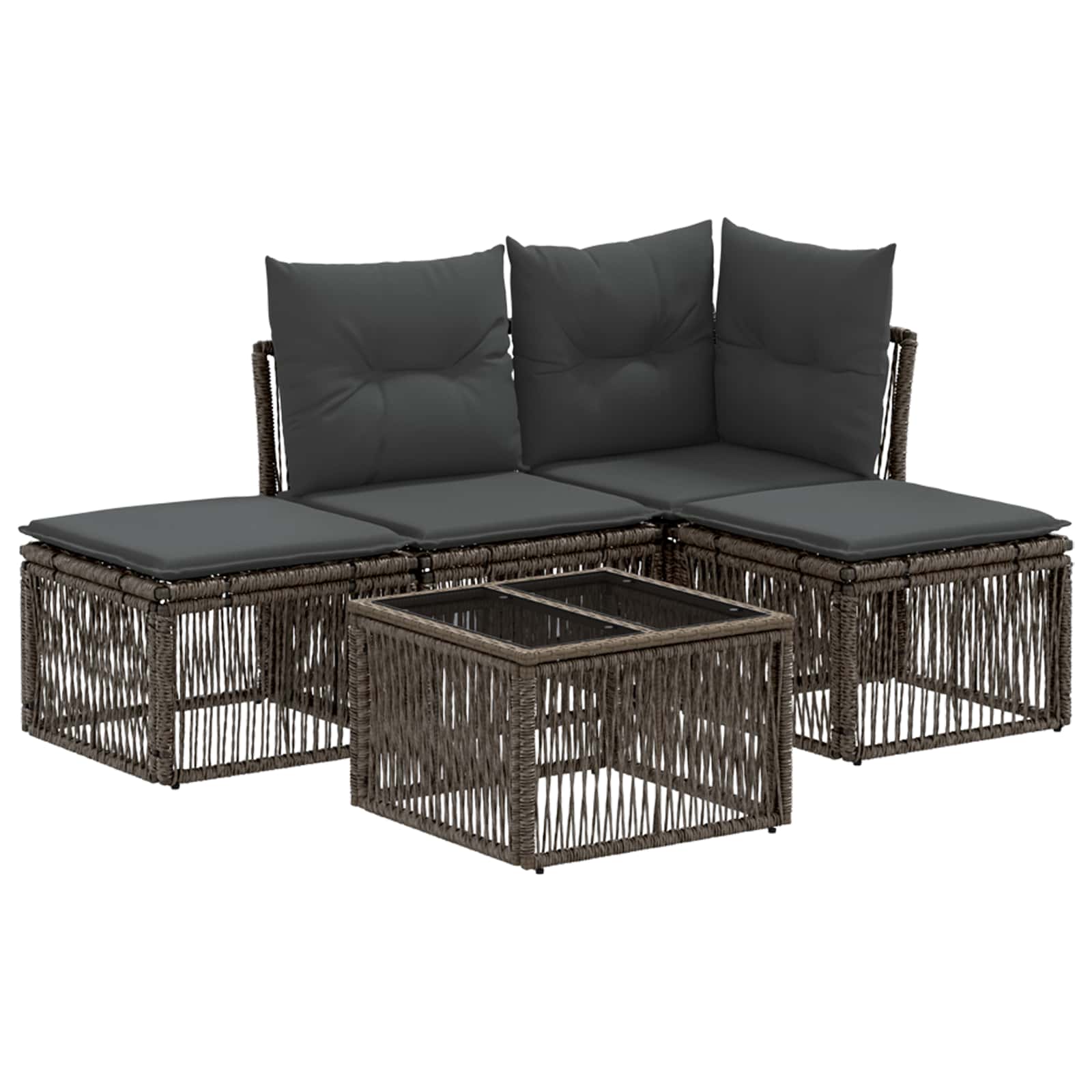 Ensemble de canapé de jardin 5 pcs Gris polyrotin - XIOS