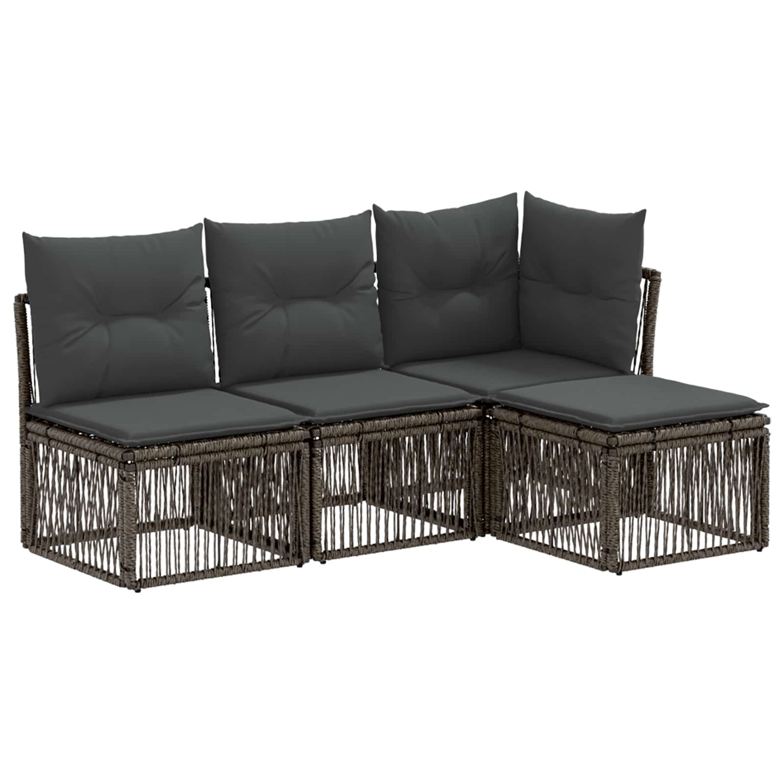 Ensemble de canapé de jardin 4 pcs Gris polyrotin - XIOS