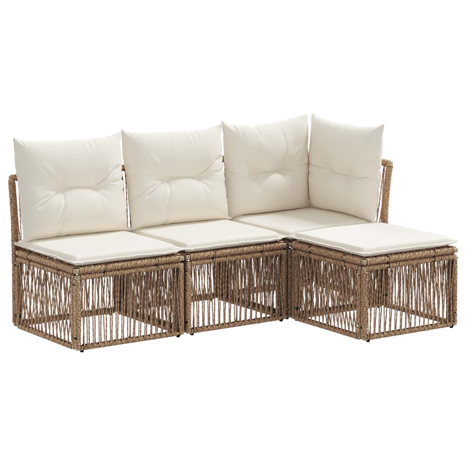 Ensemble de canapé de jardin 4 pcs Beige polyrotin - XIOS