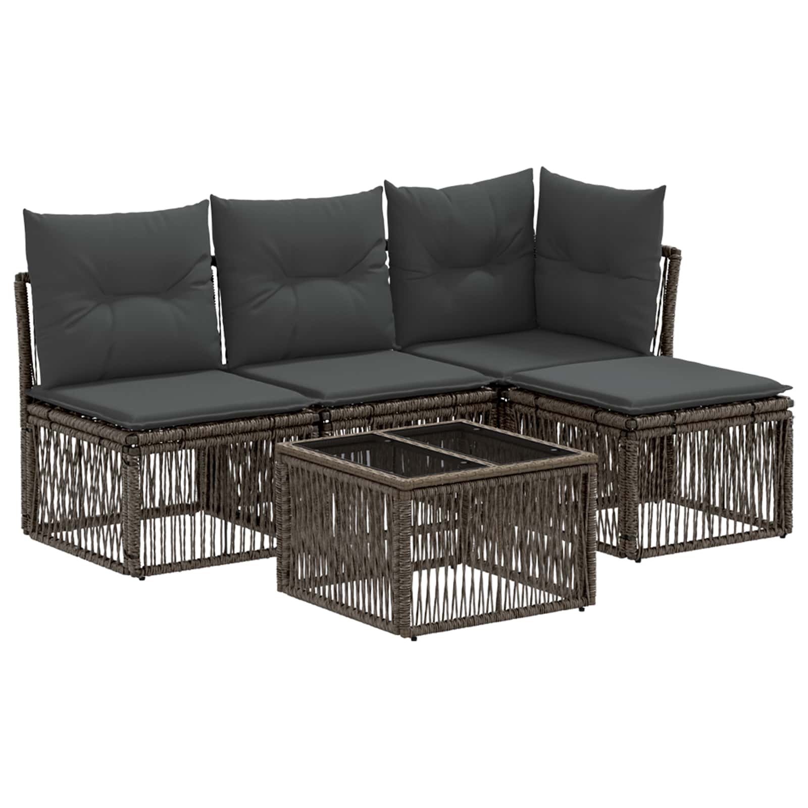 Ensemble de canapé de jardin 5 pcs Gris polyrotin - XIOS