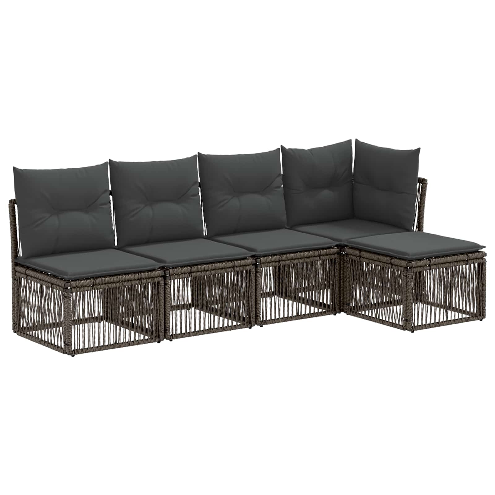 Ensemble de canapé de jardin 5 pcs Gris polyrotin - XIOS