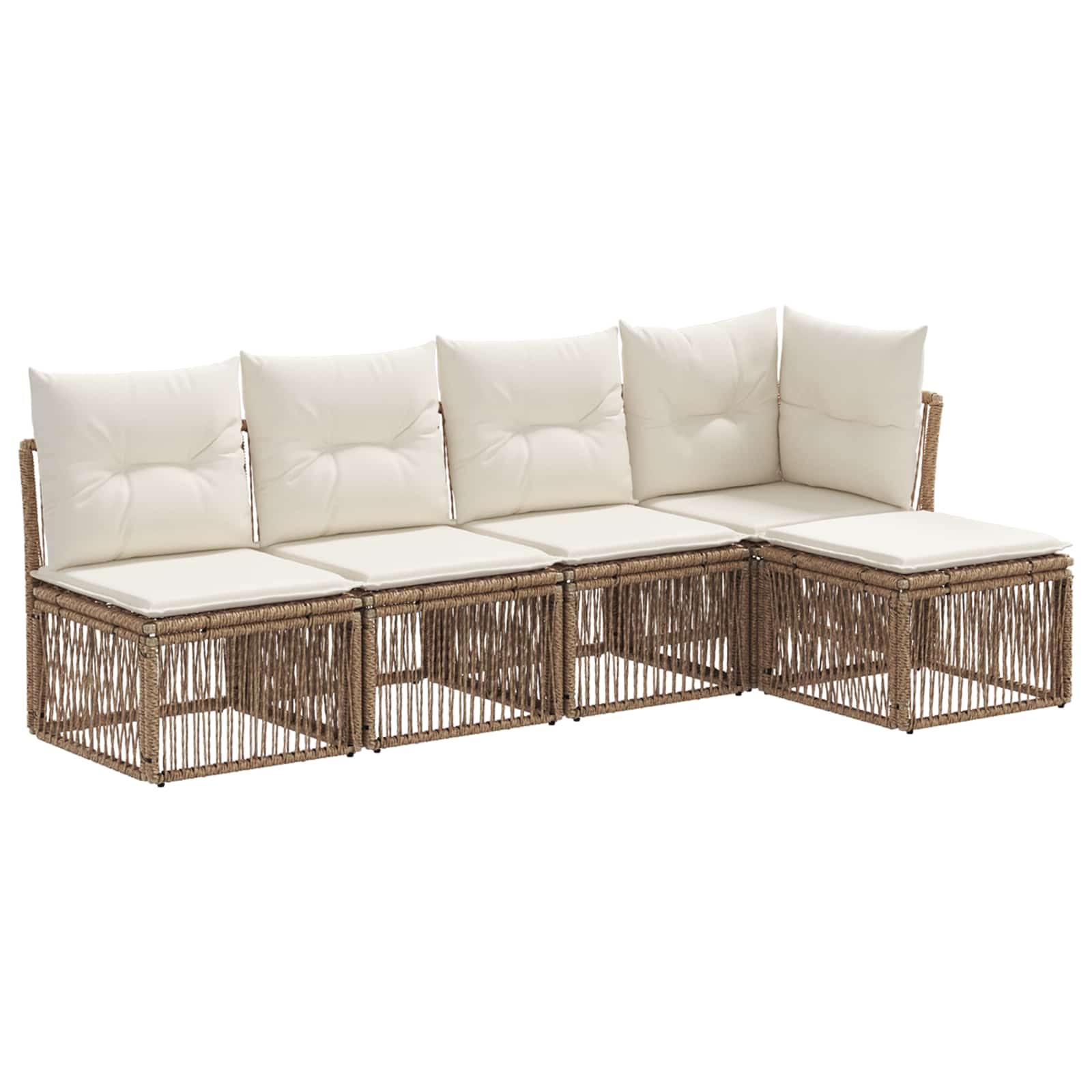 Ensemble de canapé de jardin 5 pcs Beige polyrotin - XIOS