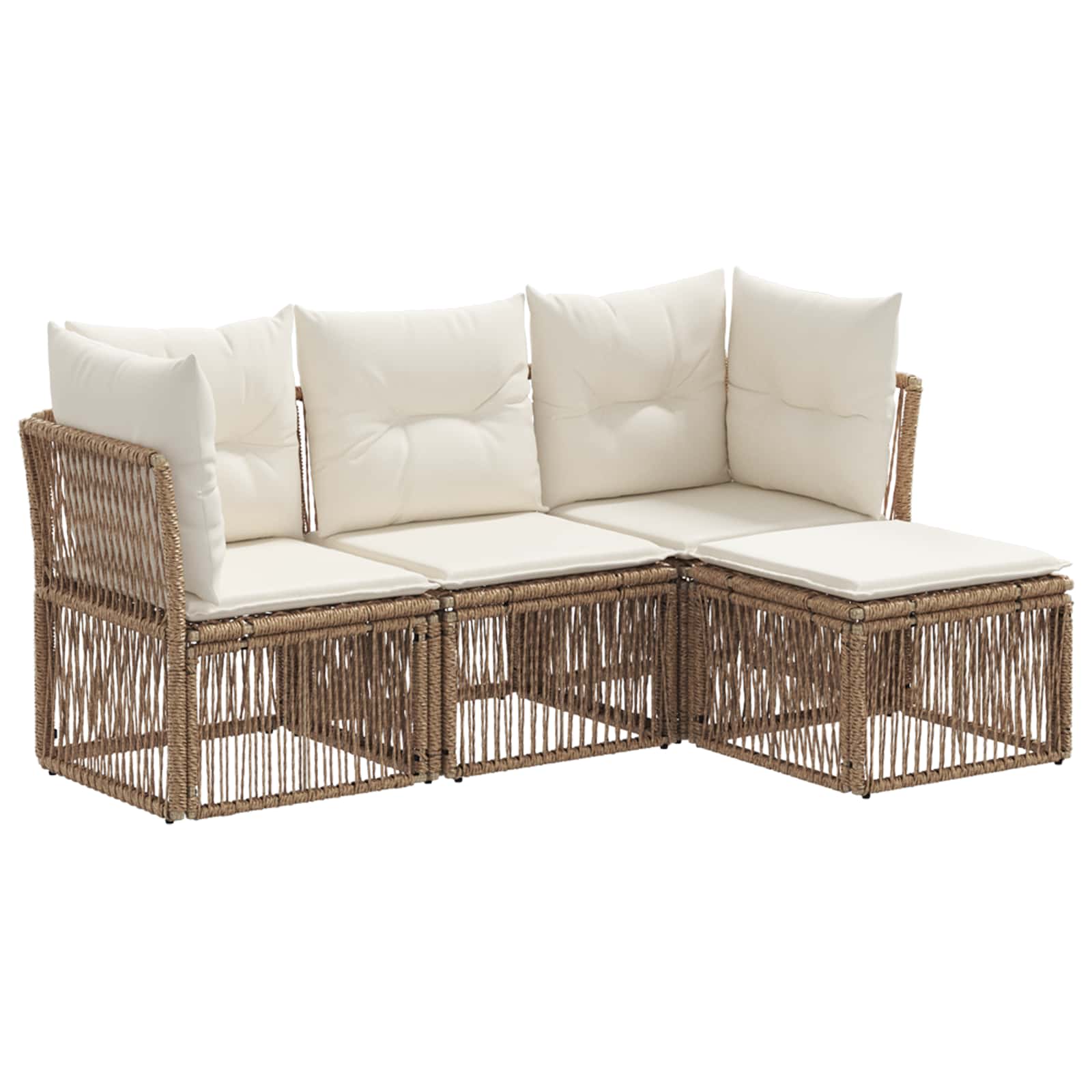 Ensemble de canapé de jardin 4 pcs Beige polyrotin - XIOS