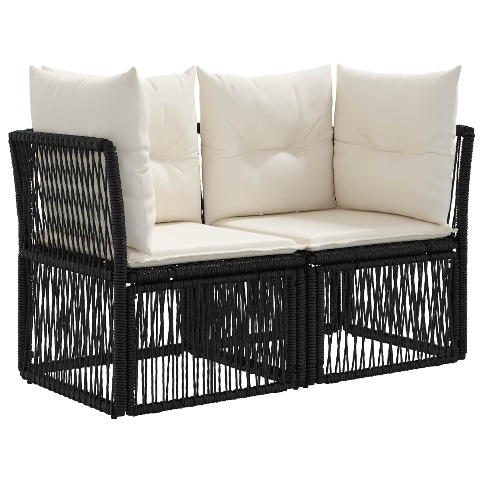 Ensemble de canapé de jardin 5 pcs Noir polyrotin - XIOS