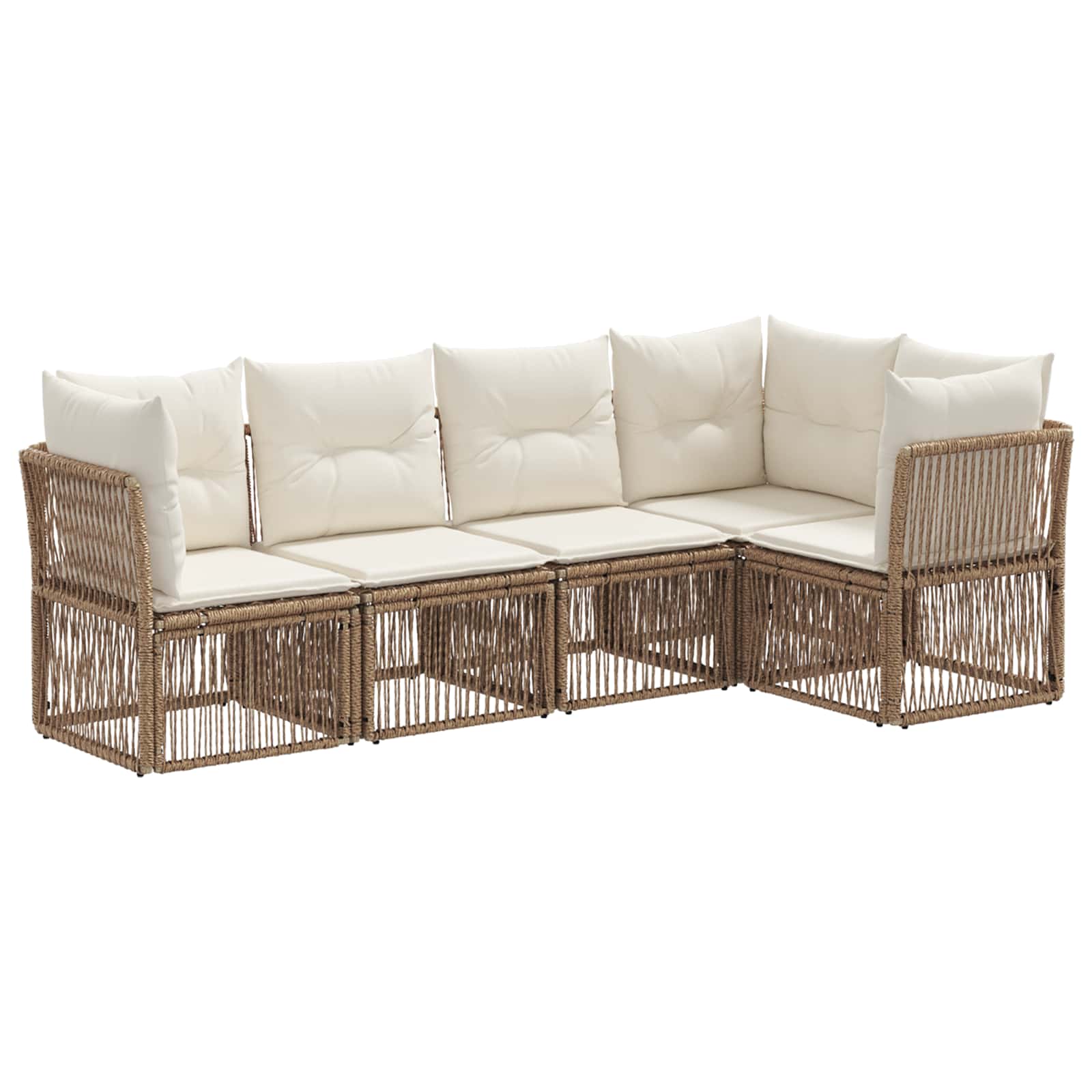 Ensemble de canapé de jardin 5 pcs Beige polyrotin - XIOS