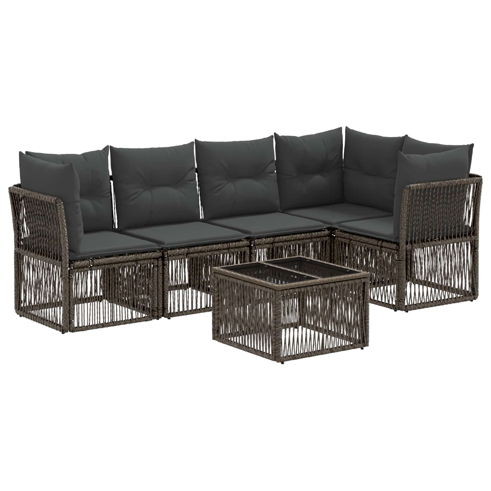 Ensemble de canapé de jardin 6 pcs Gris polyrotin - XIOS