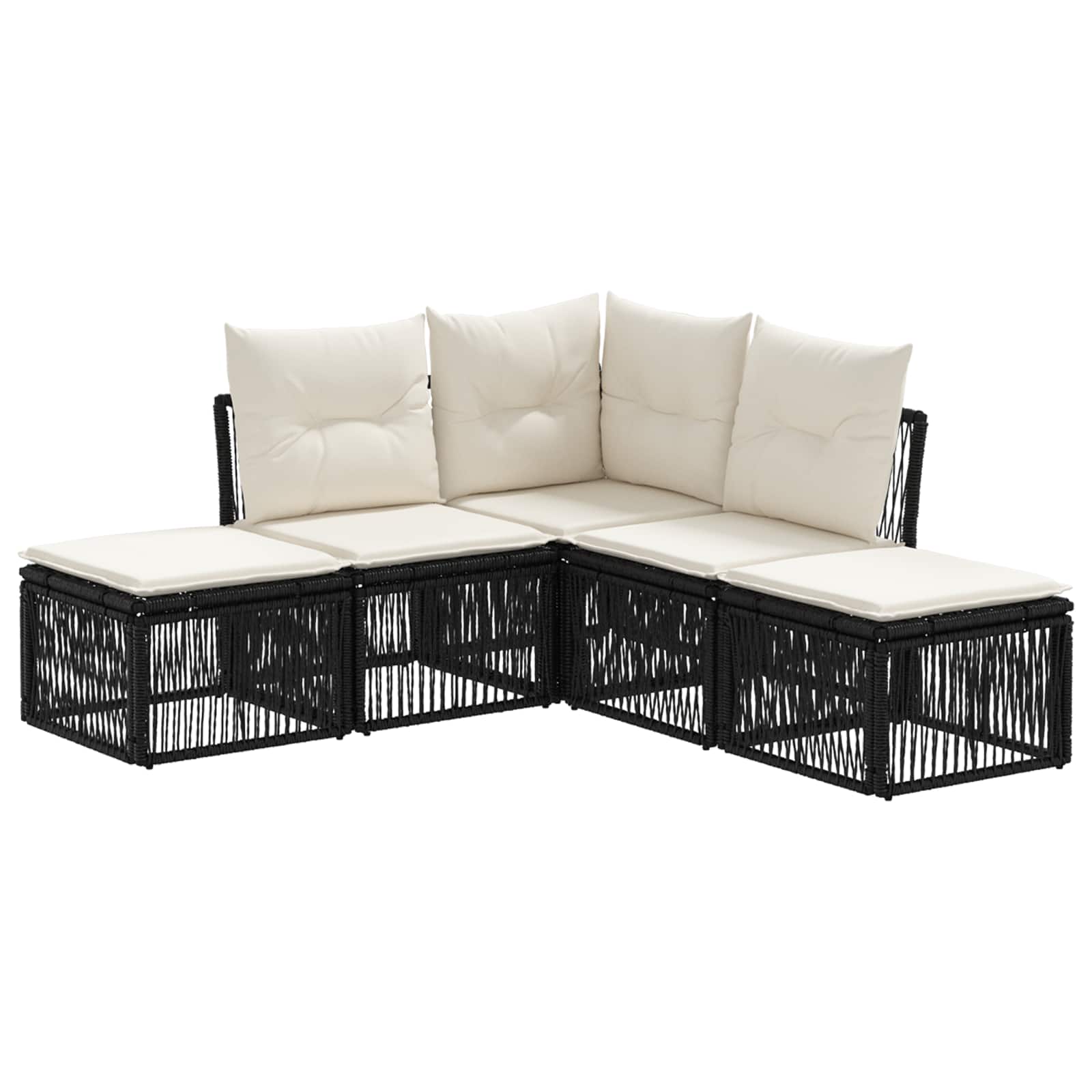 Ensemble de canapé de jardin 5 pcs Noir polyrotin - XIOS
