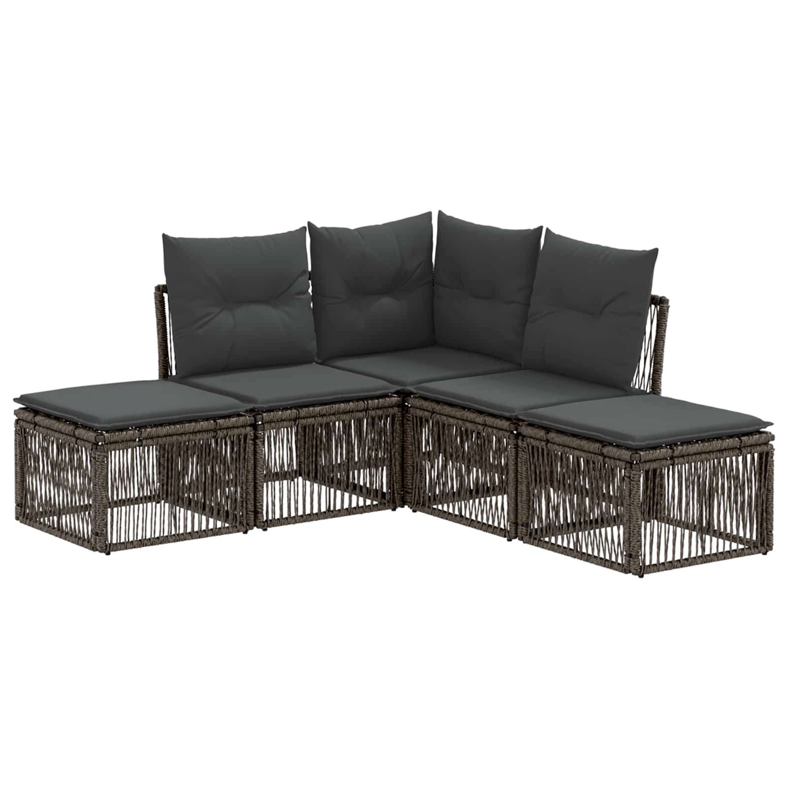 Ensemble de canapé de jardin 5 pcs Gris polyrotin - XIOS