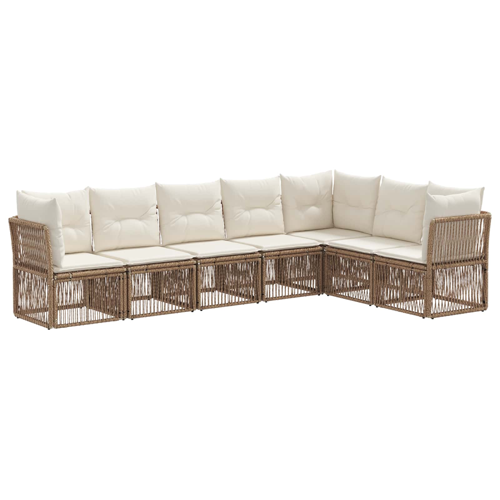 Ensemble de canapé de jardin 7 pcs Beige polyrotin - XIOS