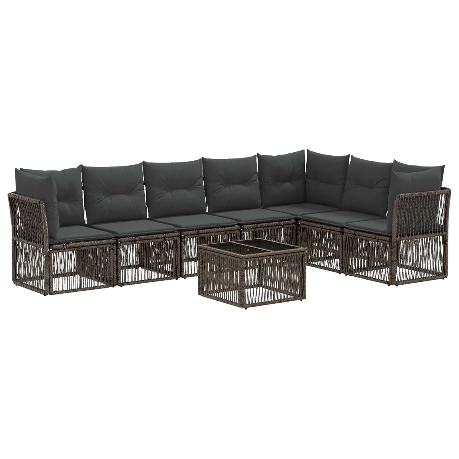 Ensemble de canapé de jardin 8 pcs Gris polyrotin - XIOS
