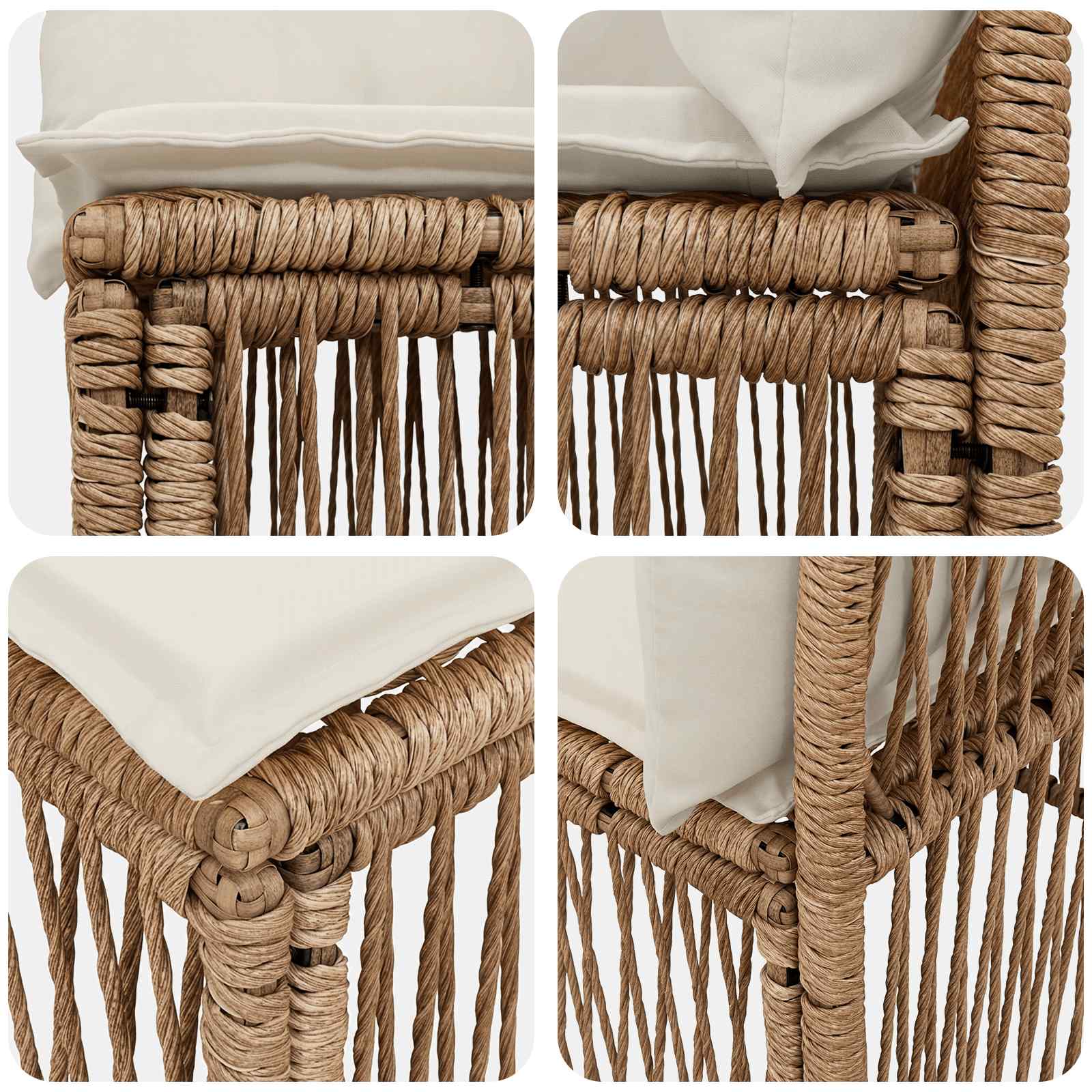 Ensemble de canapé de jardin 8 pcs Beige polyrotin - XIOS