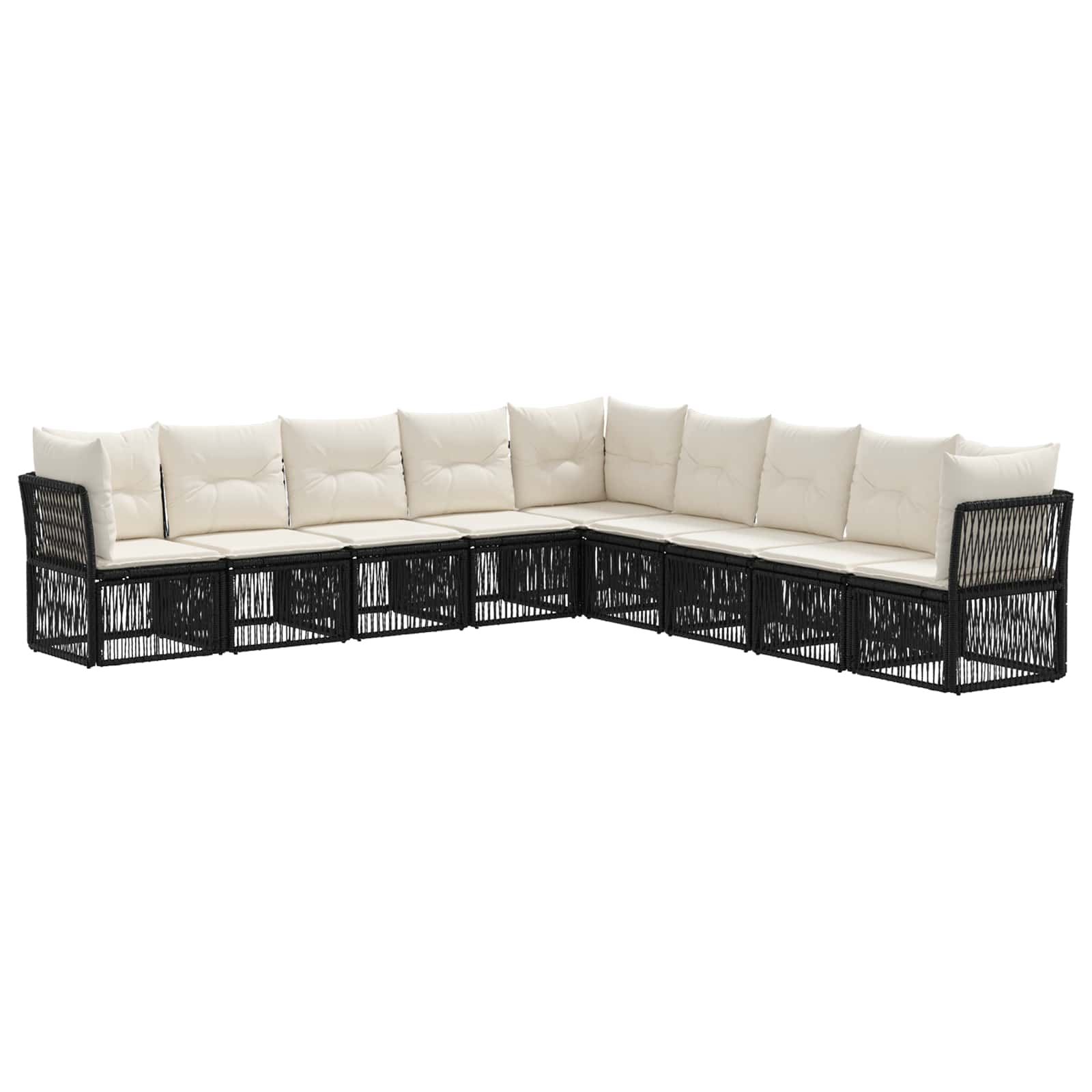 Ensemble de canapé de jardin 9 pcs Noir polyrotin - XIOS
