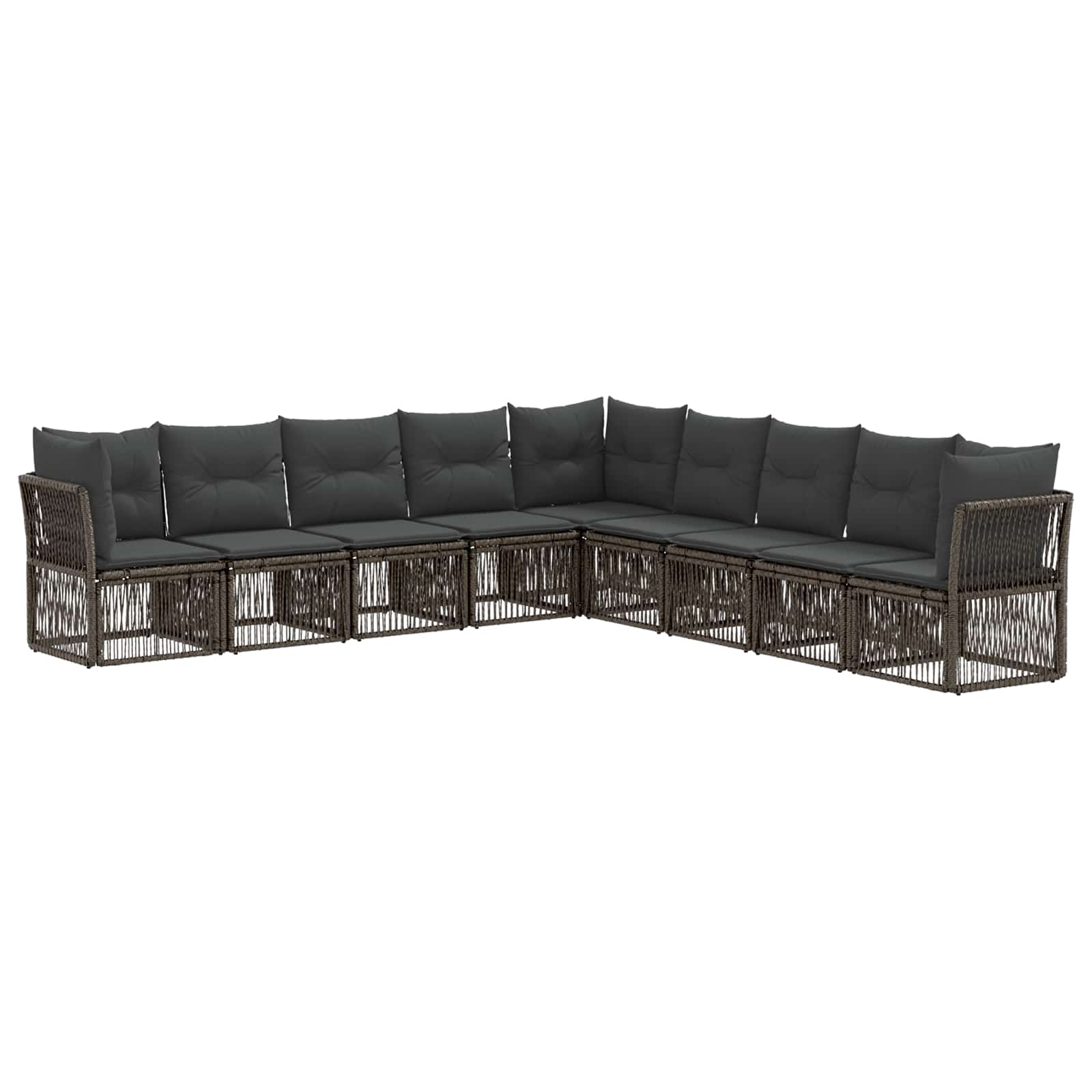Ensemble de canapé de jardin 9 pcs Gris polyrotin - XIOS