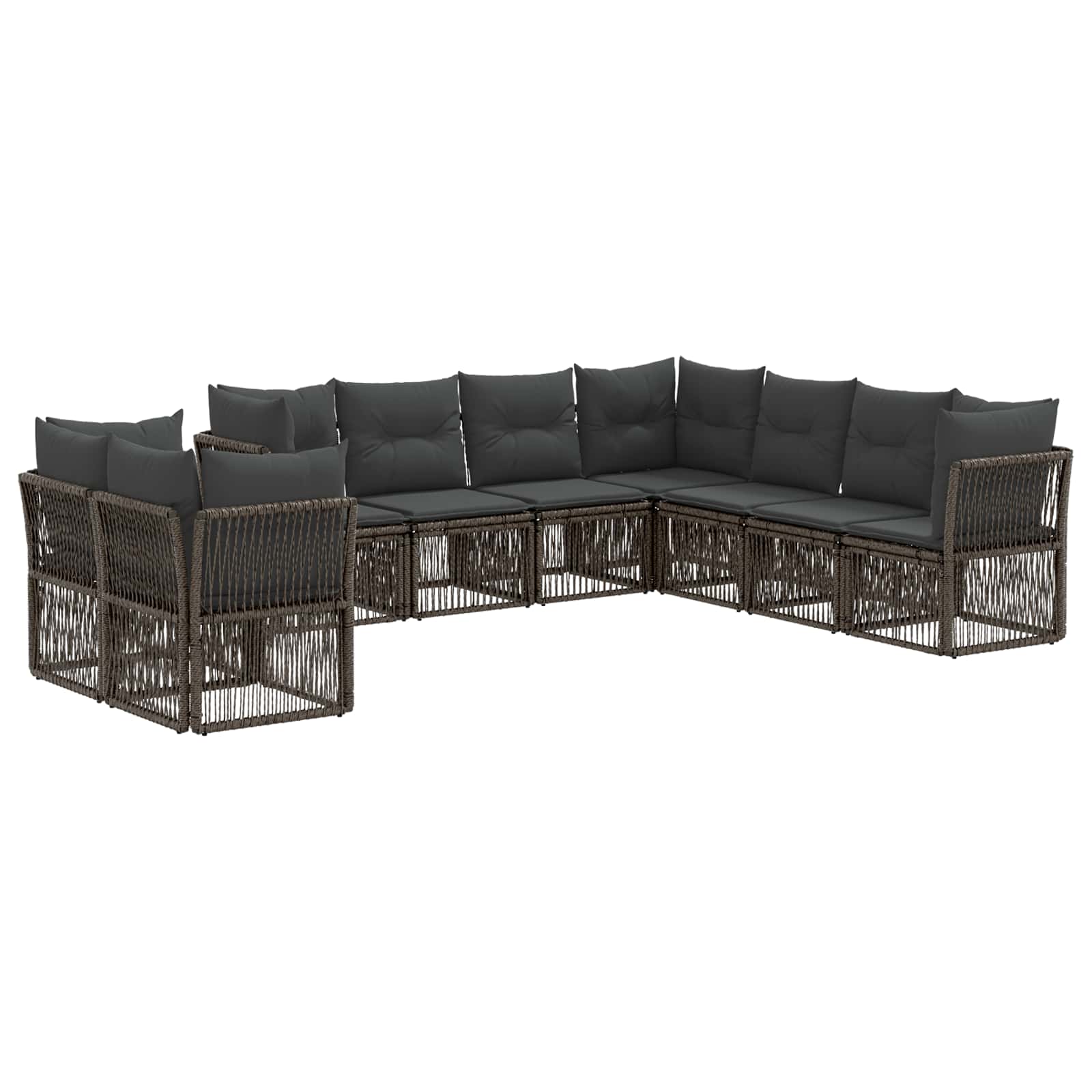Ensemble de canapé de jardin 9 pcs Gris polyrotin - XIOS