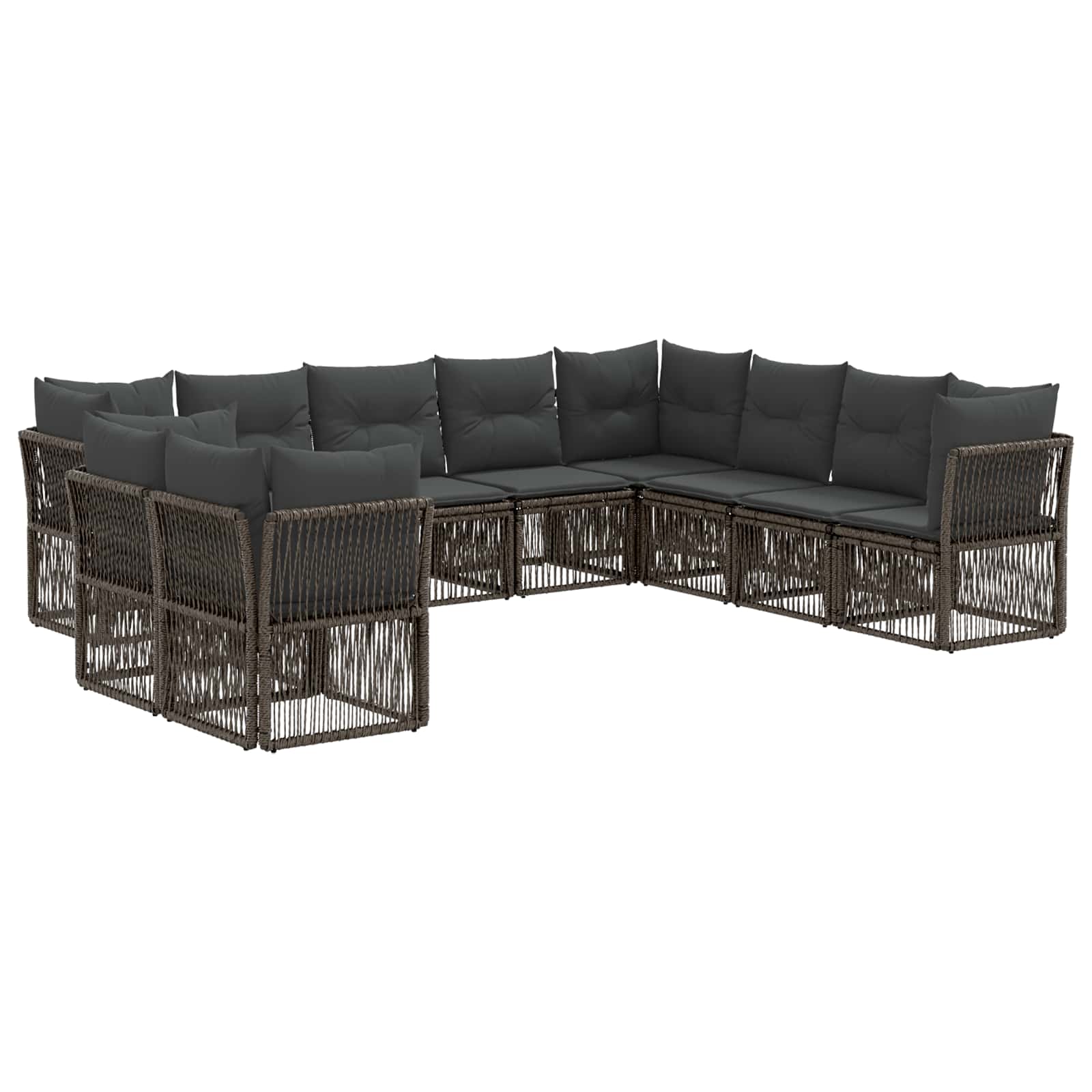 Ensemble de canapé de jardin 10 pcs Gris polyrotin - XIOS