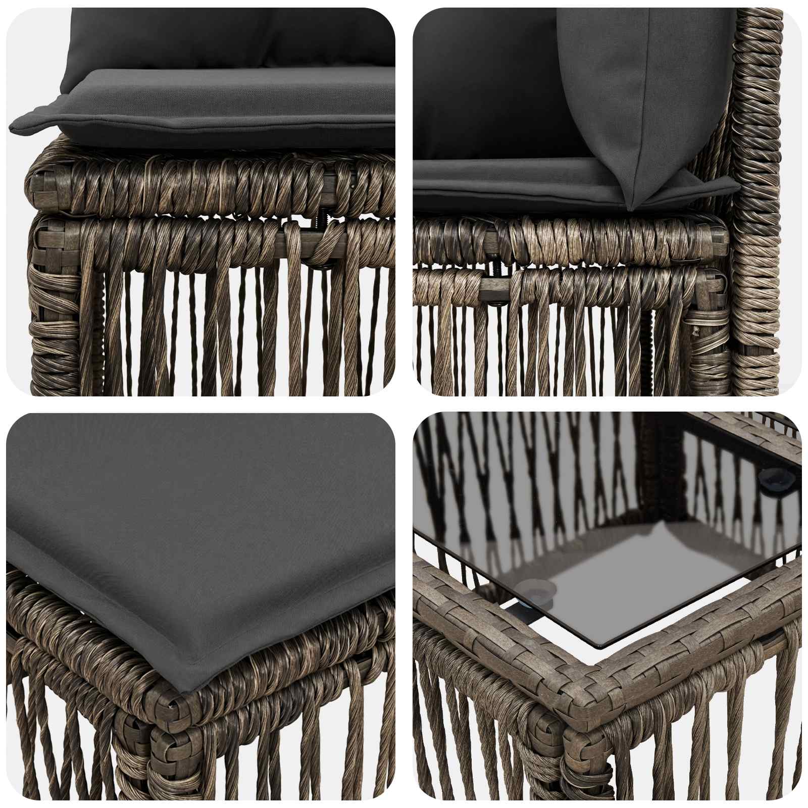 Ensemble de canapé de jardin 11 pcs Gris polyrotin - XIOS