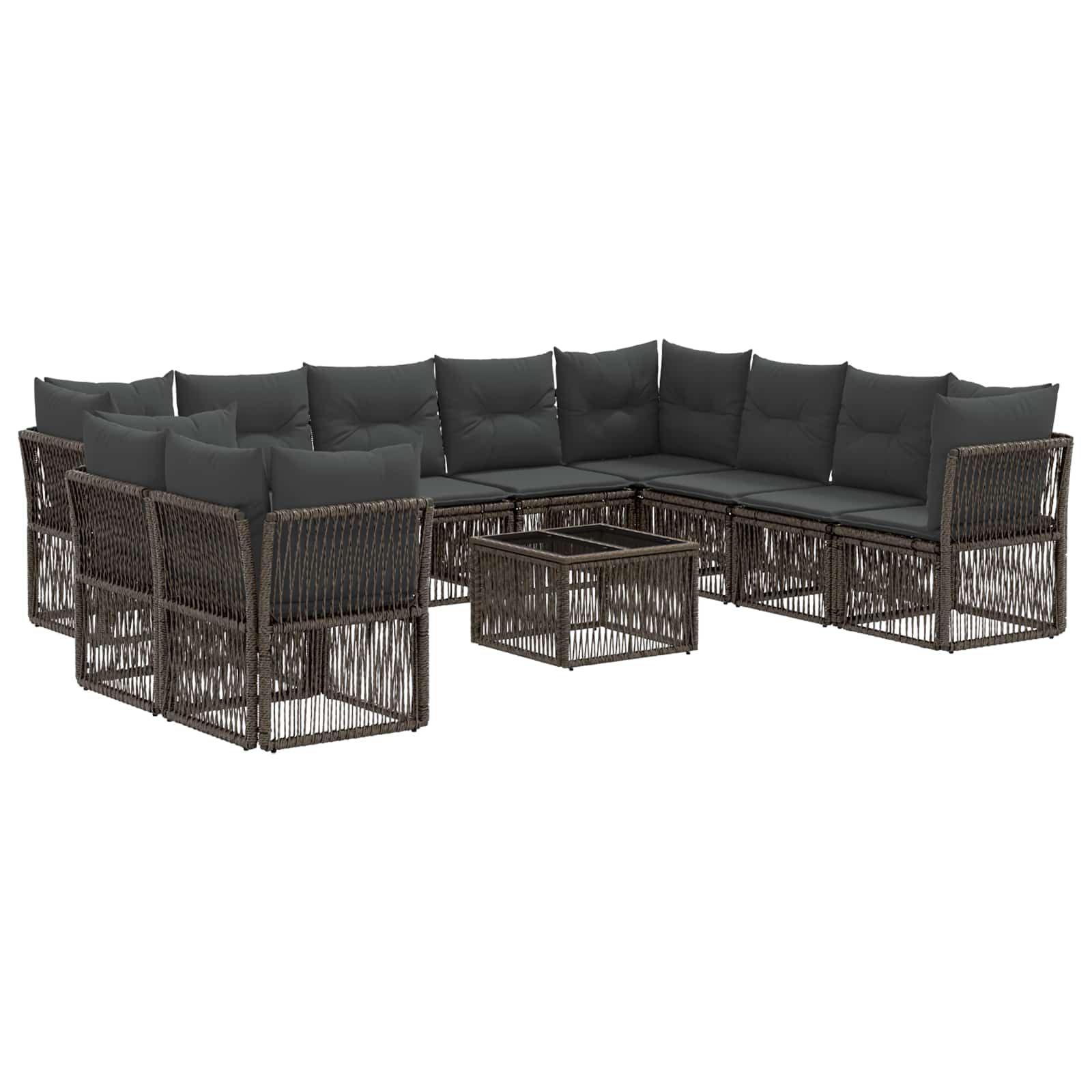 Ensemble de canapé de jardin 11 pcs Gris polyrotin - XIOS