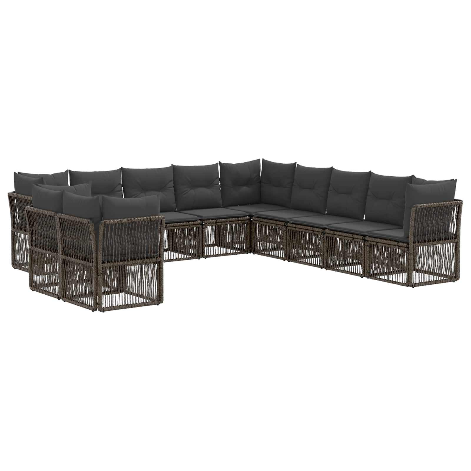 Ensemble de canapé de jardin 11 pcs Gris polyrotin - XIOS
