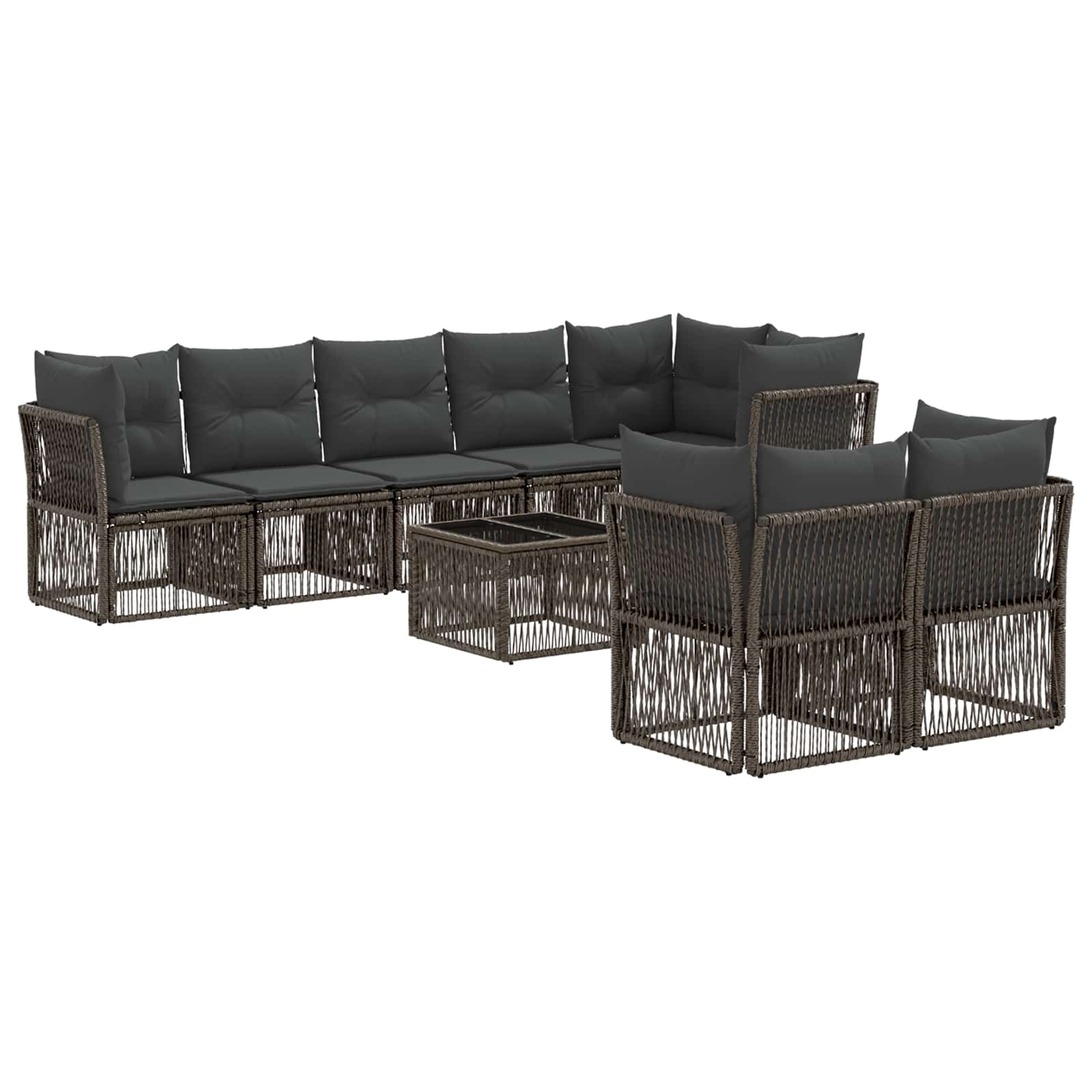 Ensemble de canapé de jardin 9 pcs Gris polyrotin - XIOS