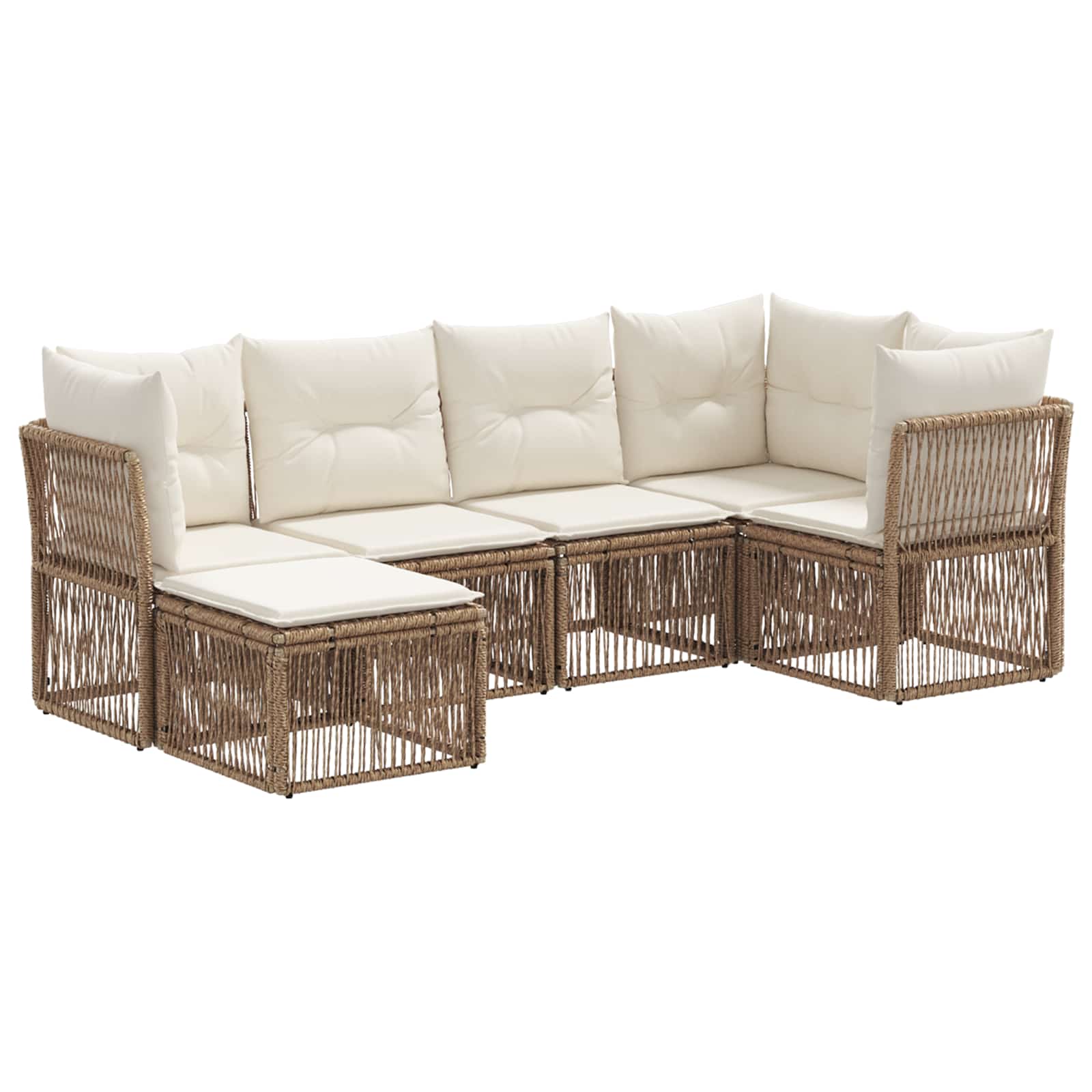 Ensemble de canapé de jardin 6 pcs Beige polyrotin - XIOS