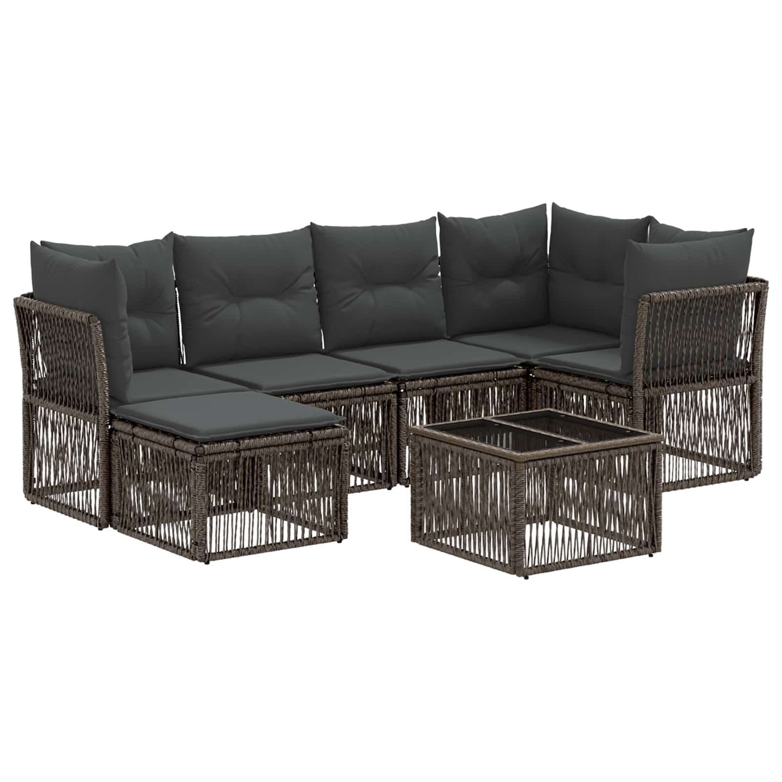 Ensemble de canapé de jardin 7 pcs Gris polyrotin - XIOS
