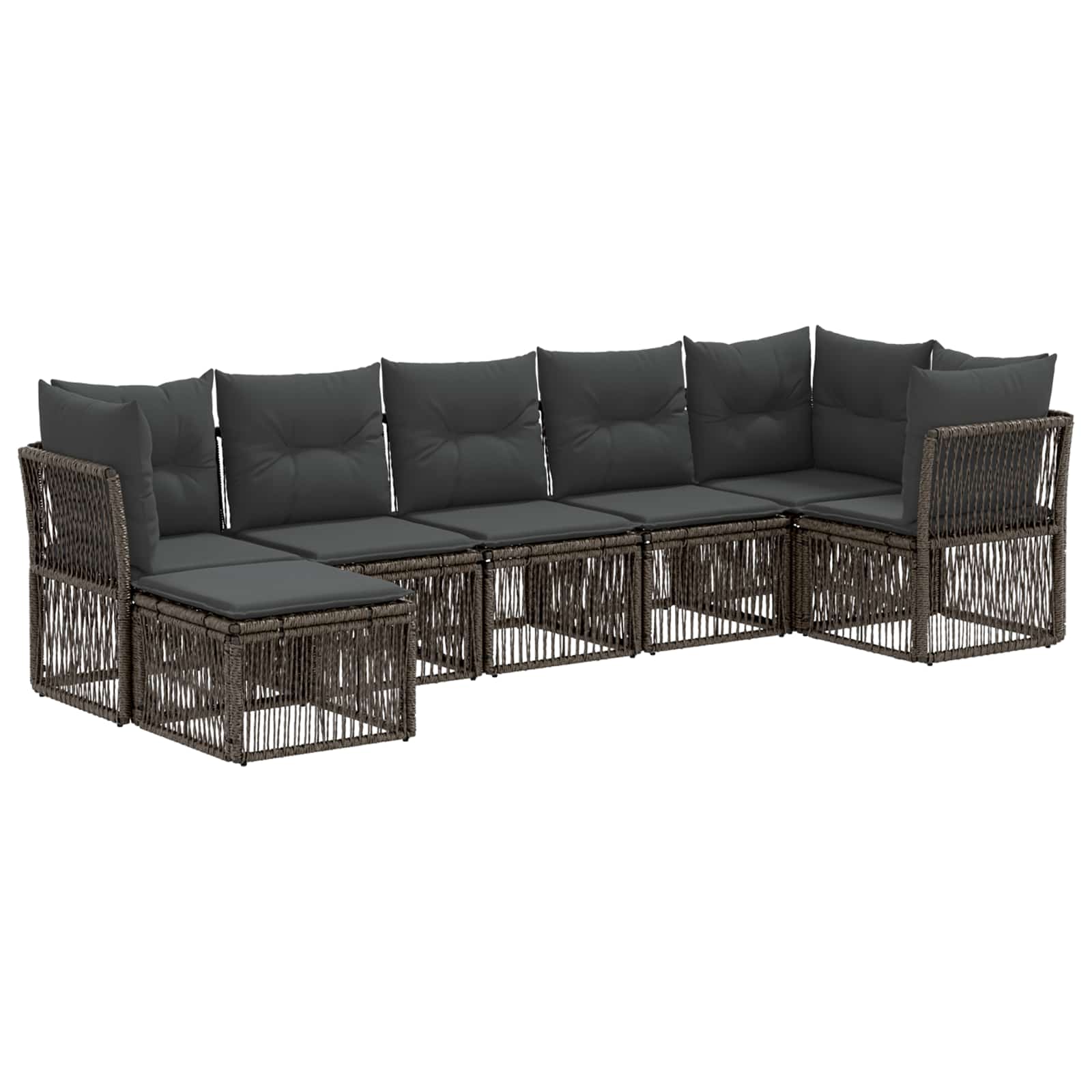 Ensemble de canapé de jardin 7 pcs Gris polyrotin - XIOS